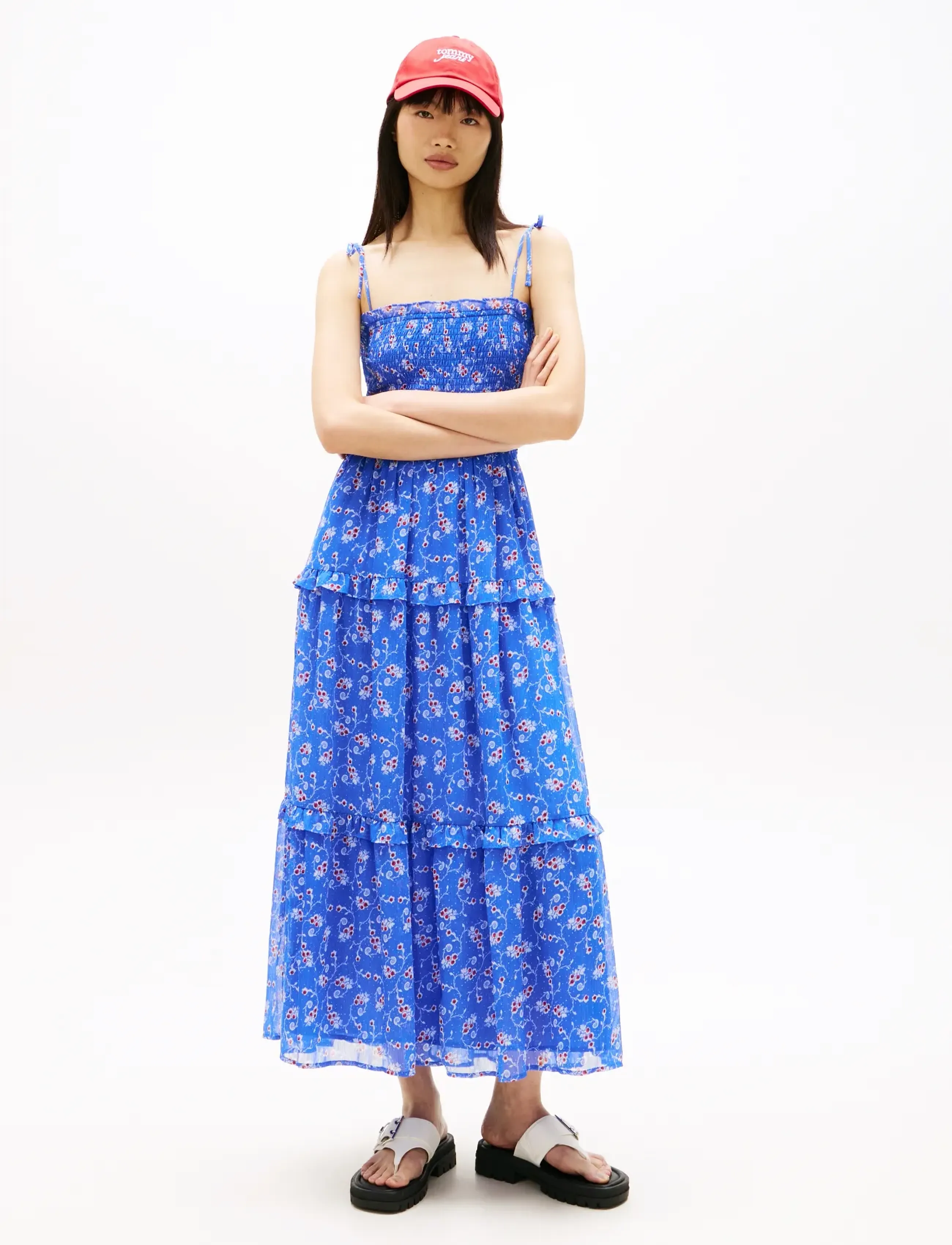 Tommy Jeans TJW AOP CHIFFON MAXI DRESS EXT - Kjólar - EMPIRE BLUE AOP / blue