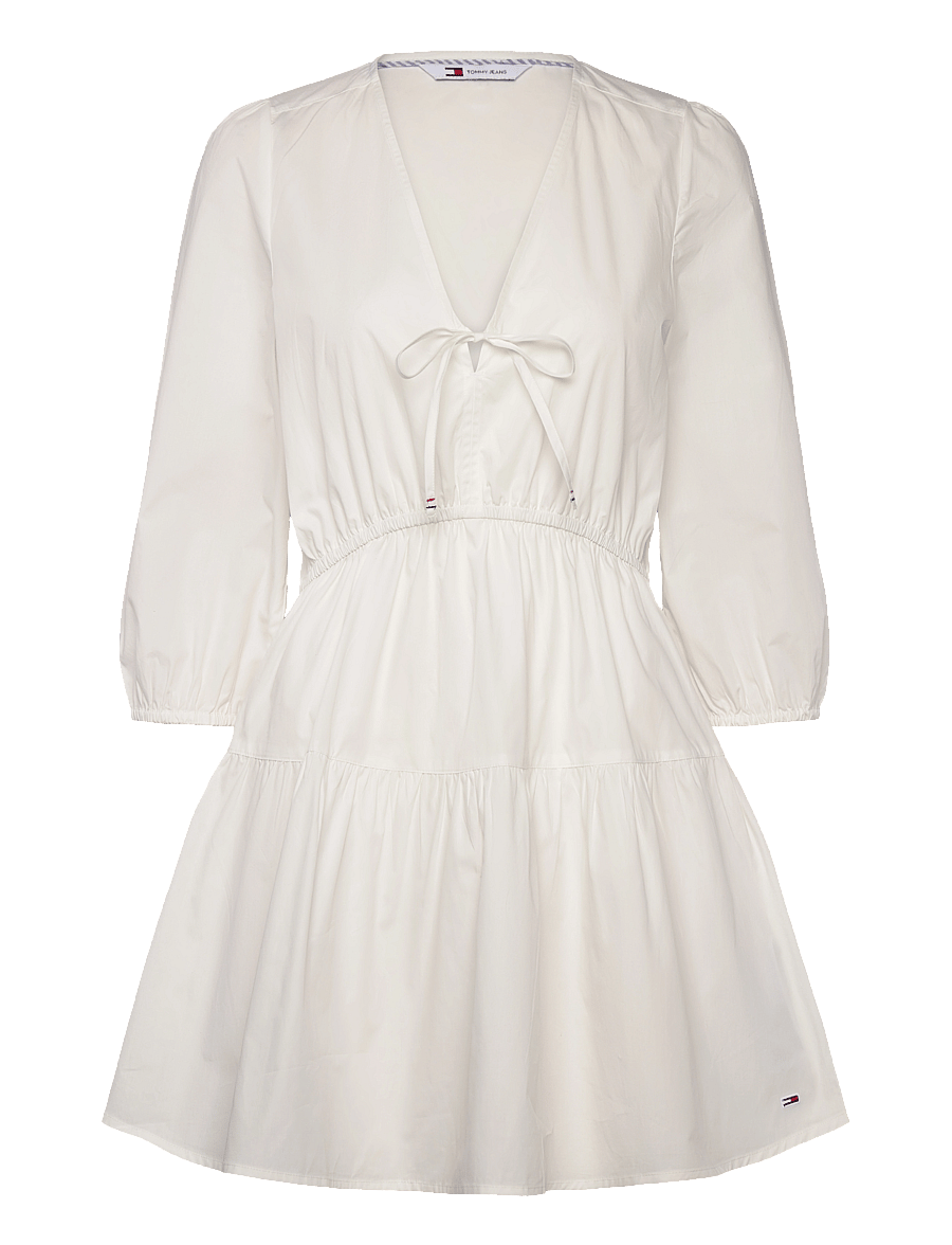 Tommy Jeans - TJW POPLIN TIERED MINI DRESS EXT - kesämekot - ecru - 1