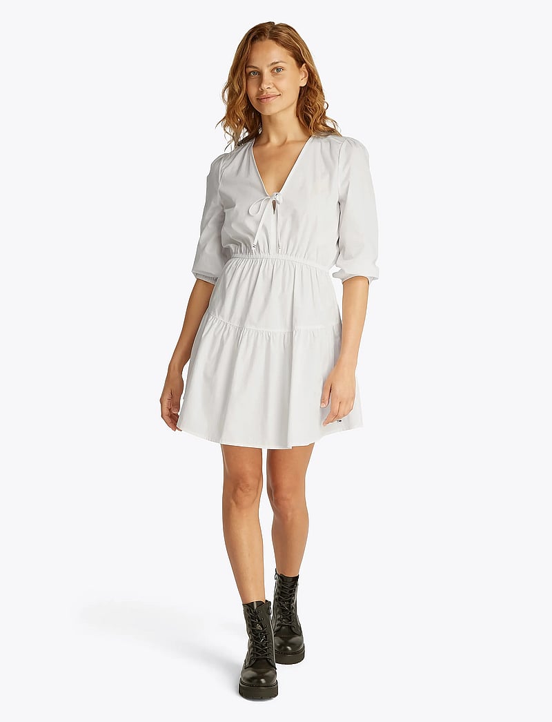 Tommy Jeans - TJW POPLIN TIERED MINI DRESS EXT - zomerjurken - ecru - 4