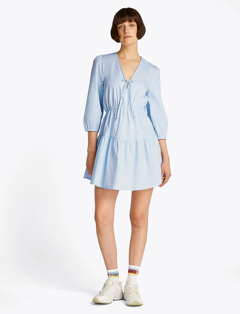 Tommy Jeans - TJW POPLIN TIERED MINI DRESS EXT - suvekleidid - sweet blue - 4