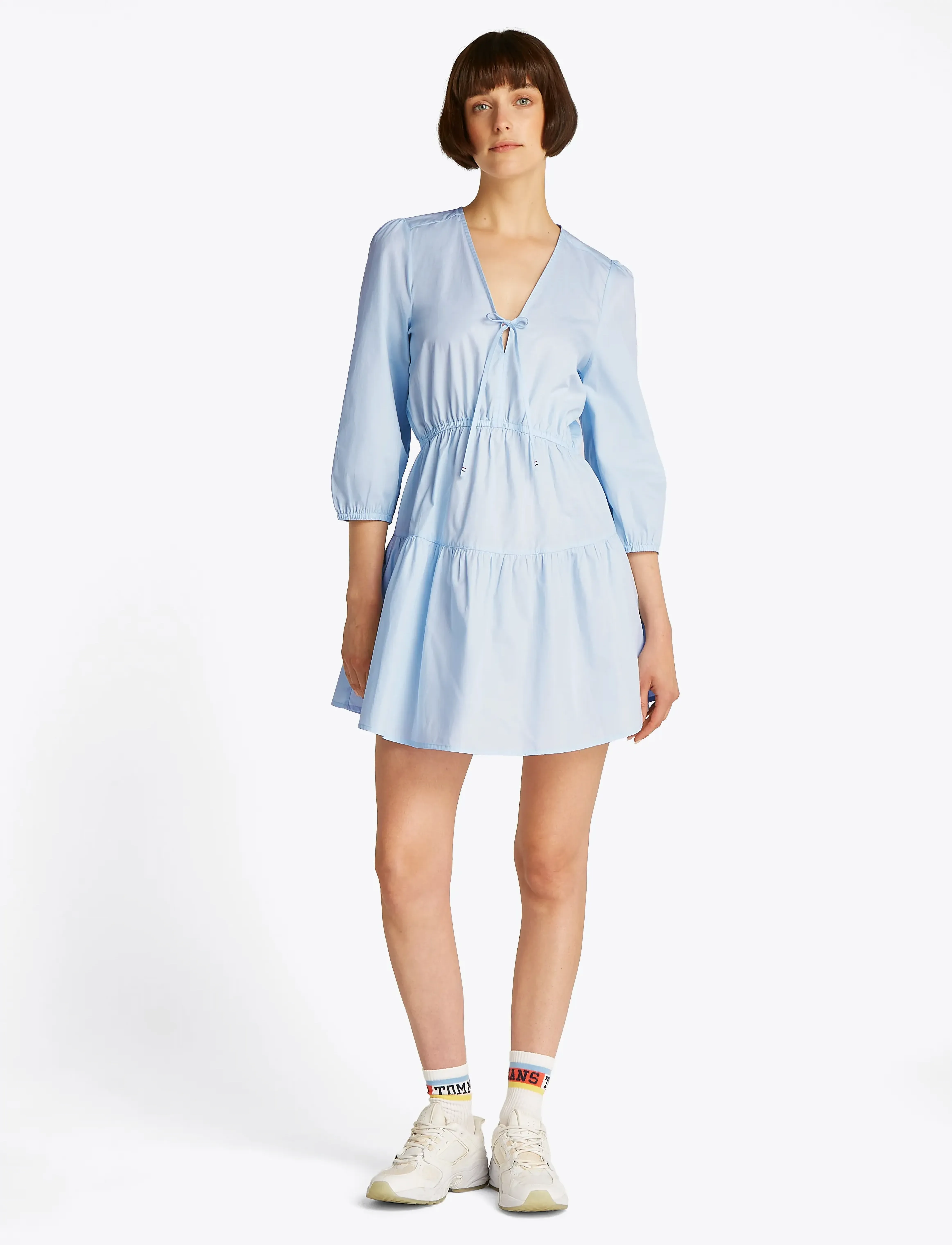 Tommy Jeans - TJW POPLIN TIERED MINI DRESS EXT - sweet blue - 4