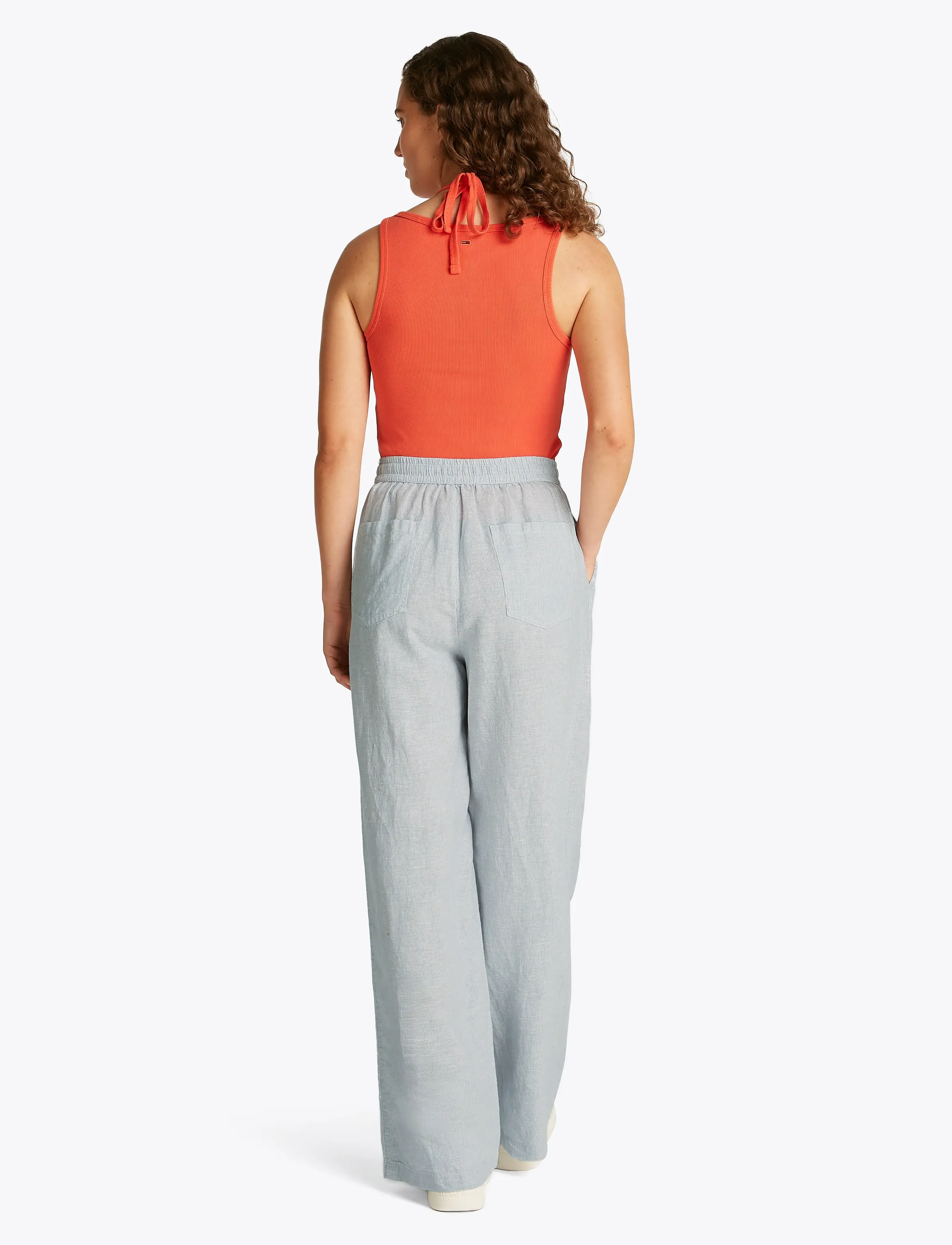Tommy Jeans - TJW LINEN PANT - colorado blue / stripe - 3