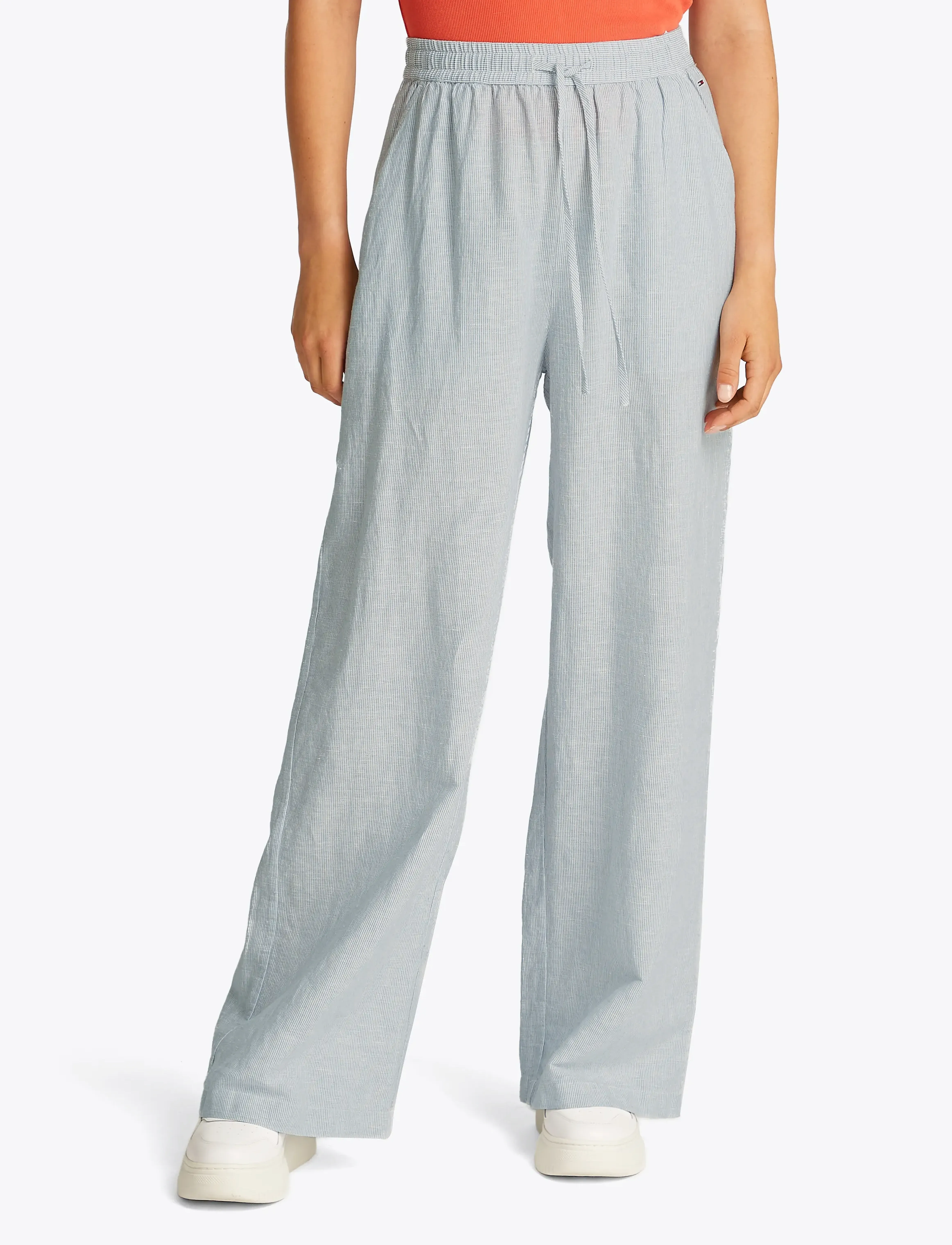 Tommy Jeans - TJW LINEN PANT - colorado blue / stripe - 4