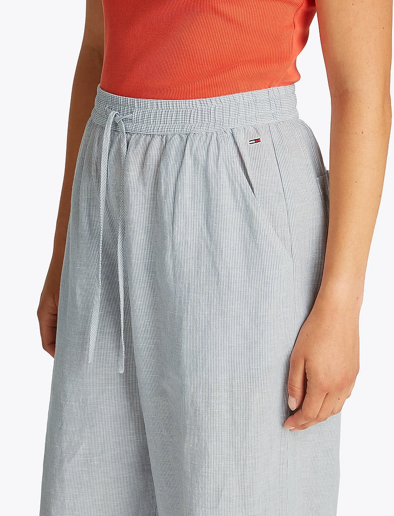 Tommy Jeans - TJW LINEN PANT - hørbukser - colorado blue / stripe - 5