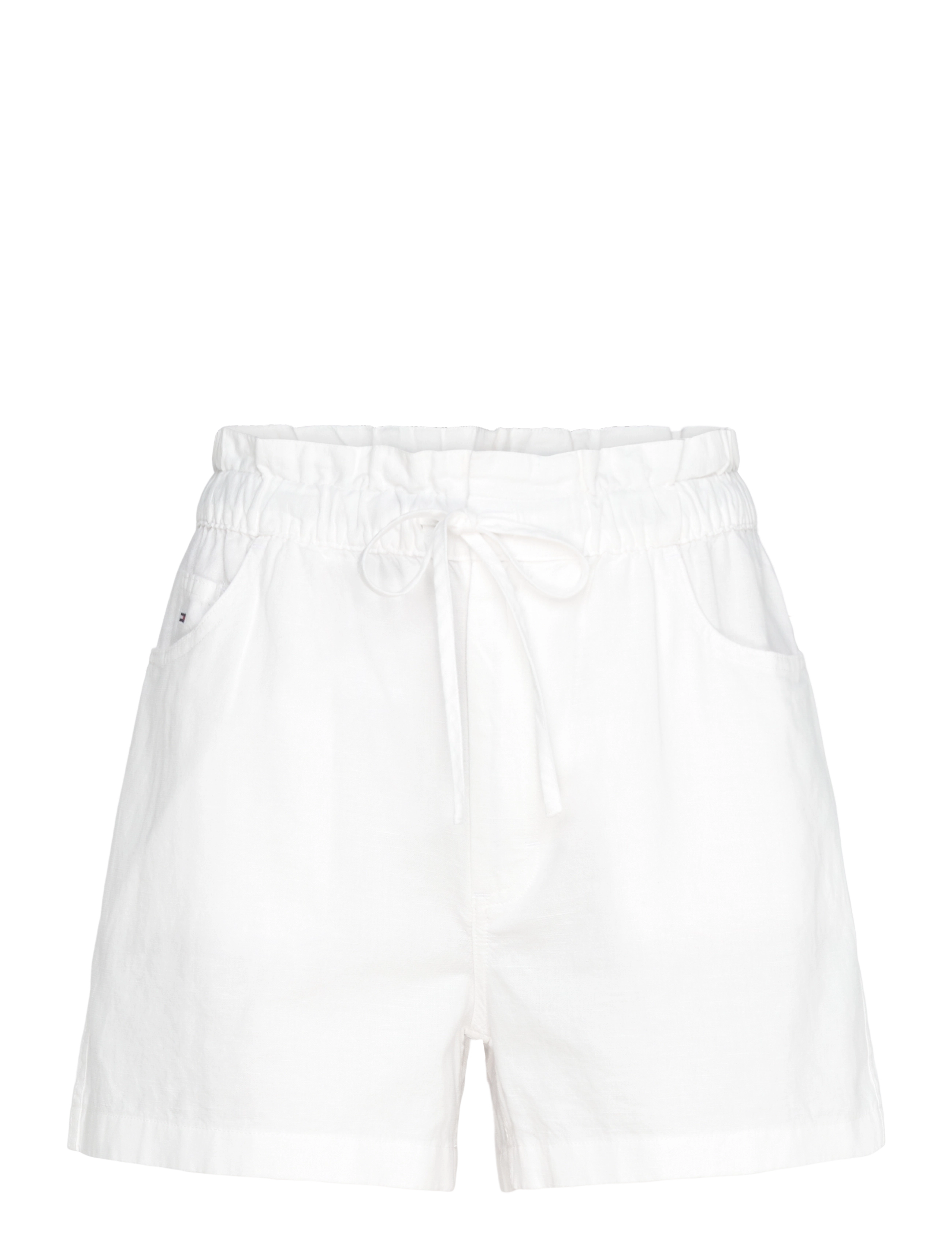 Tommy Jeans TJW COTTON LINEN SHORT - Paperbag shorts - ECRU / white