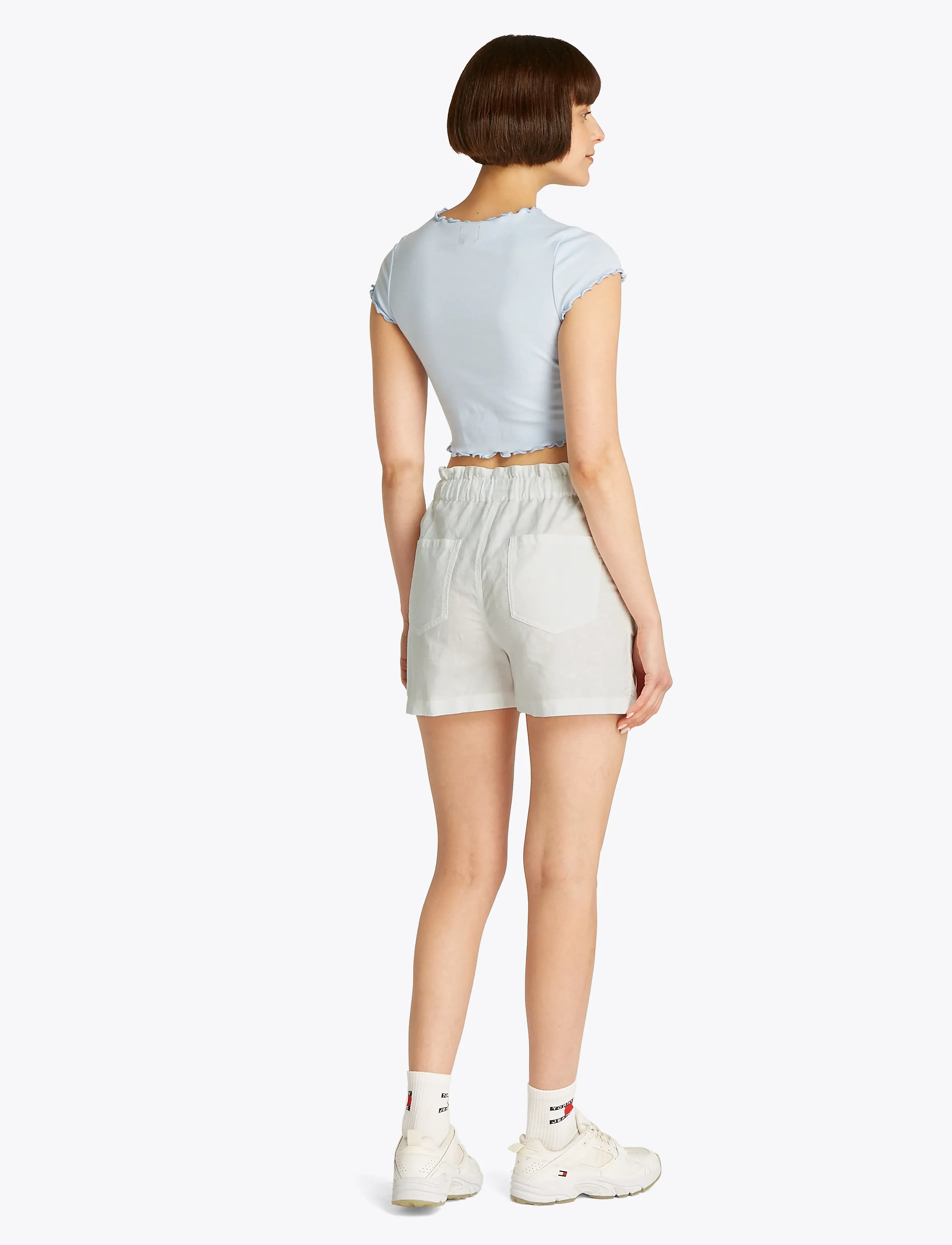 Tommy Jeans - TJW COTTON LINEN SHORT - paper bag shorts - ecru - 3