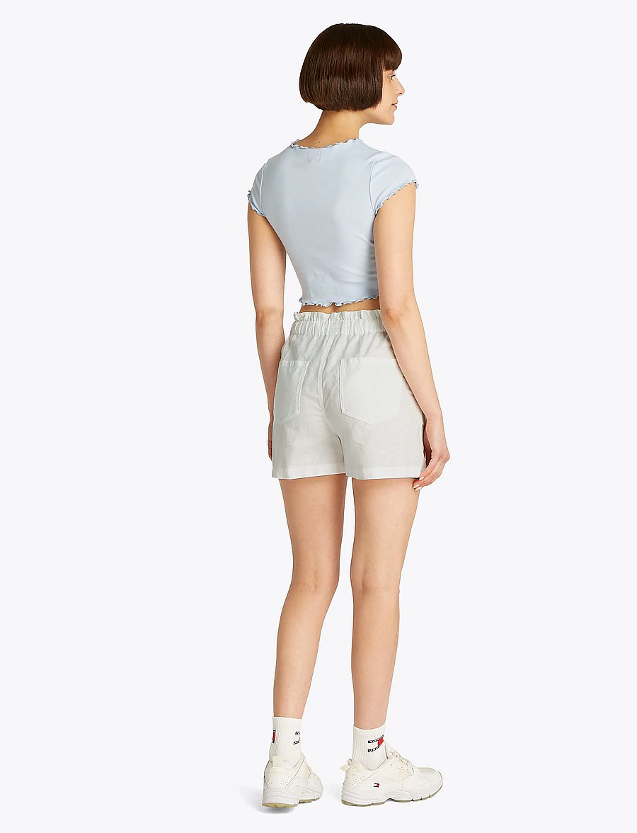 Tommy Jeans - TJW COTTON LINEN SHORT - paperbag shorts - ecru - 3