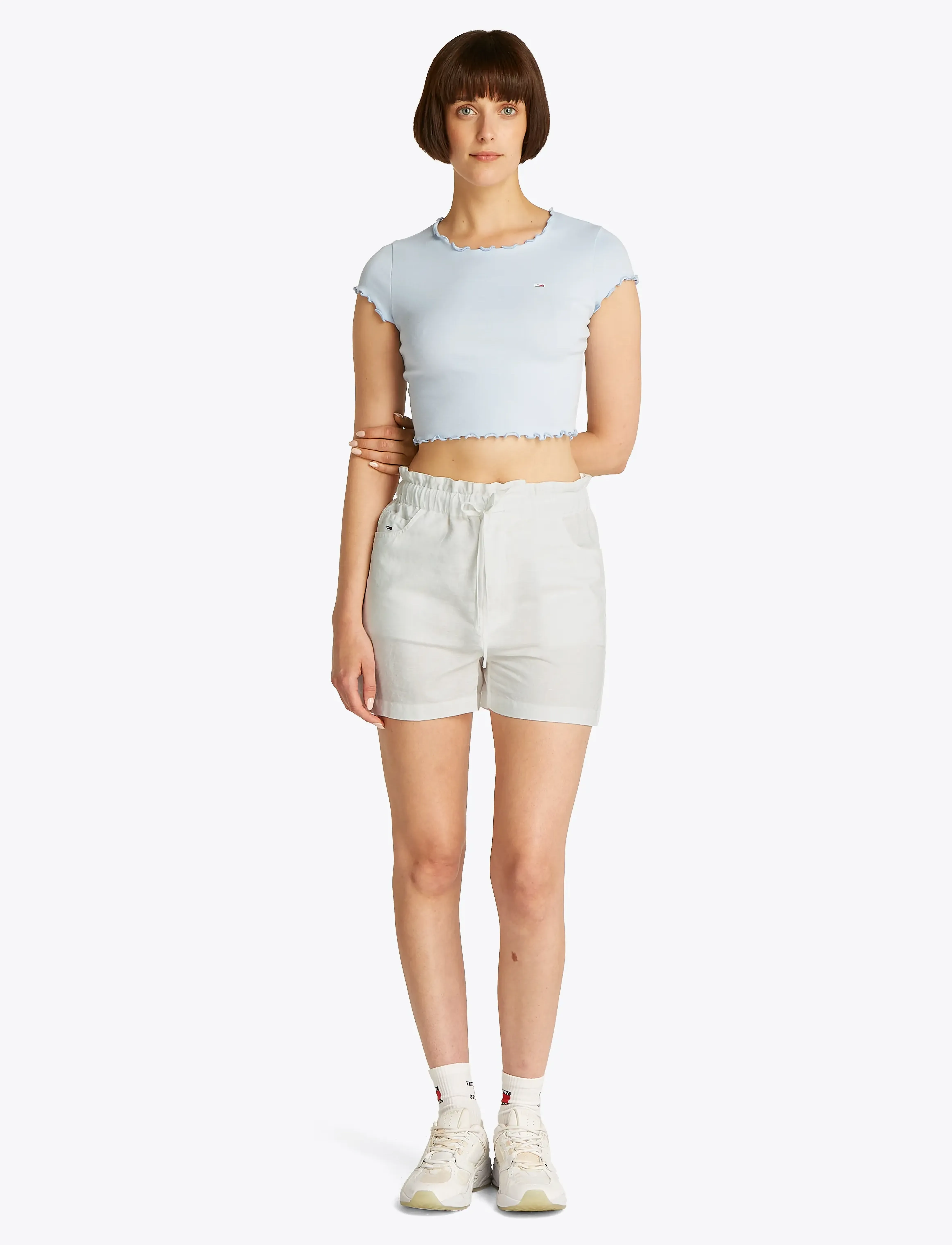 Tommy Jeans - TJW COTTON LINEN SHORT - paper bag shorts - ecru - 4