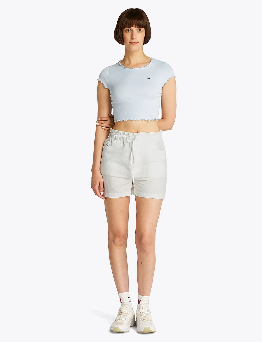 Tommy Jeans - TJW COTTON LINEN SHORT - paperbag shorts - ecru - 4