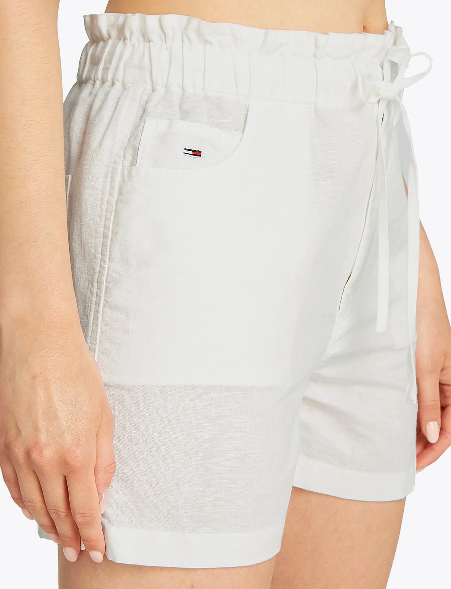 Tommy Jeans - TJW COTTON LINEN SHORT - paperbag shorts - ecru - 5