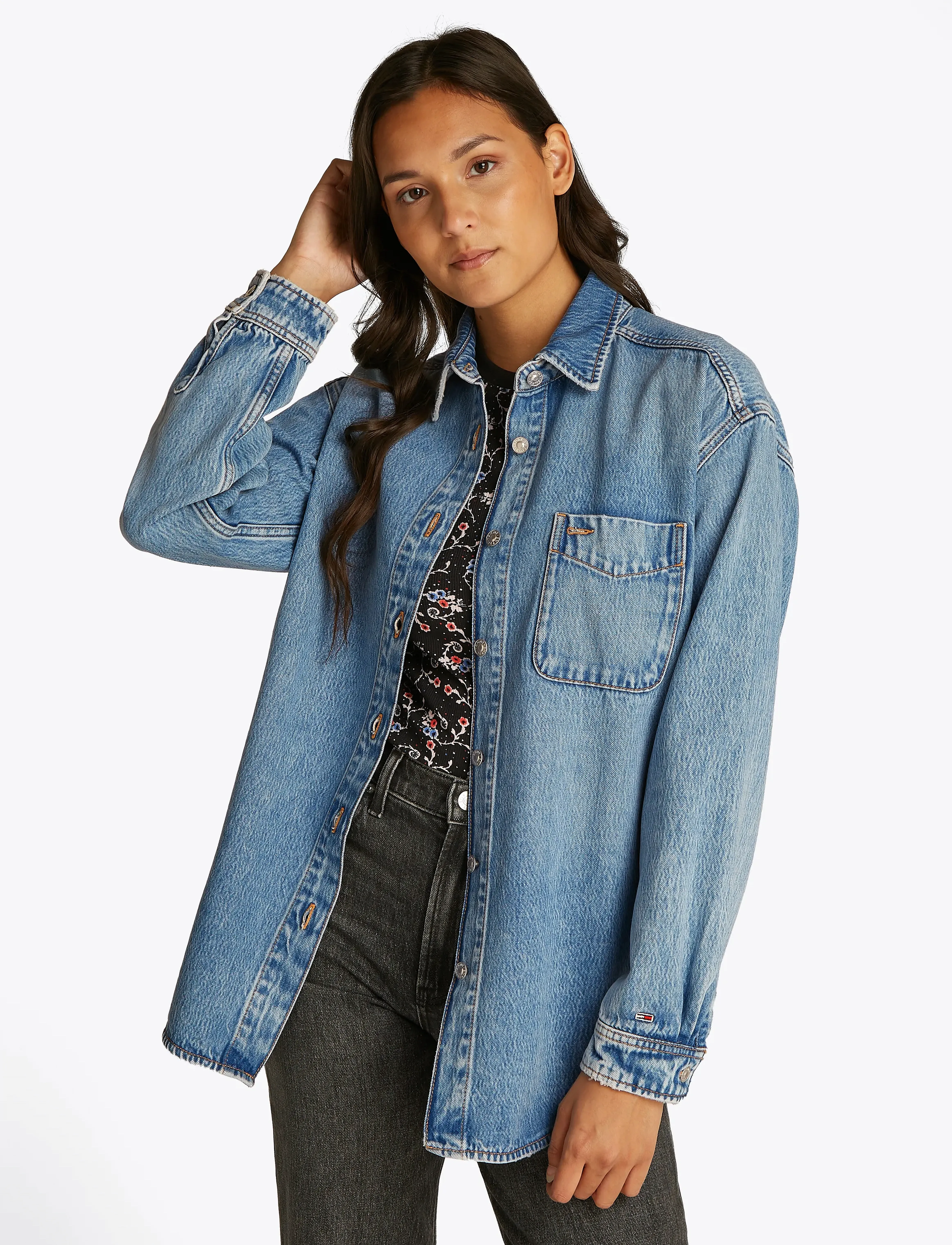 Tommy Jeans RELAXED LS SHIRT BI6011 - Hemden - DENIM LIGHT / blue