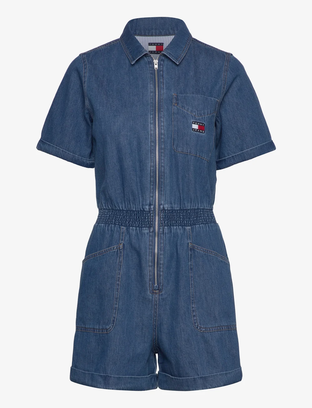 Tommy Jeans - TJW LT DENIM PLAYSUIT - jeanskleider - denim medium - 1