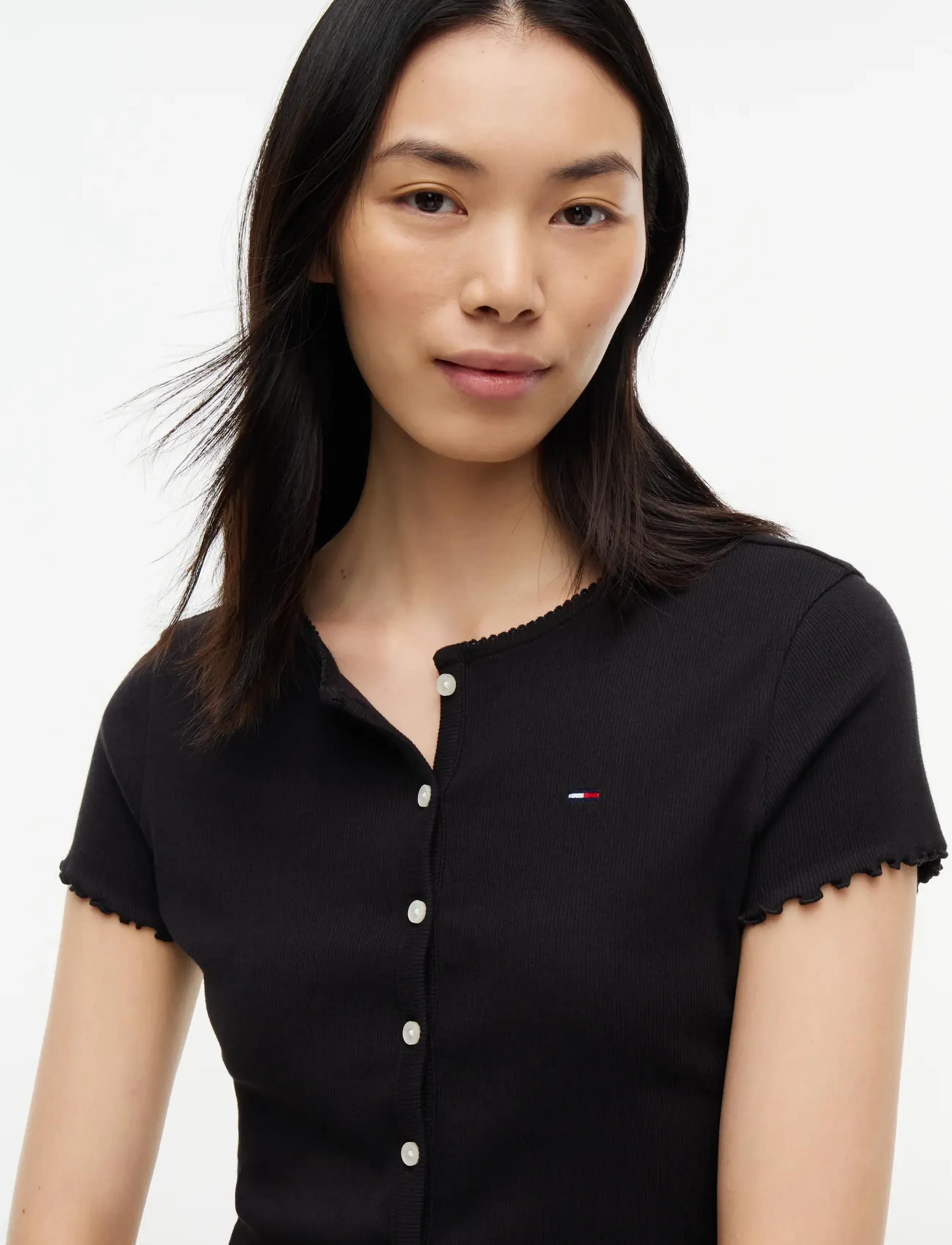 Tommy Jeans - Button Down Rib Top - die niedrigsten preise - black - 3