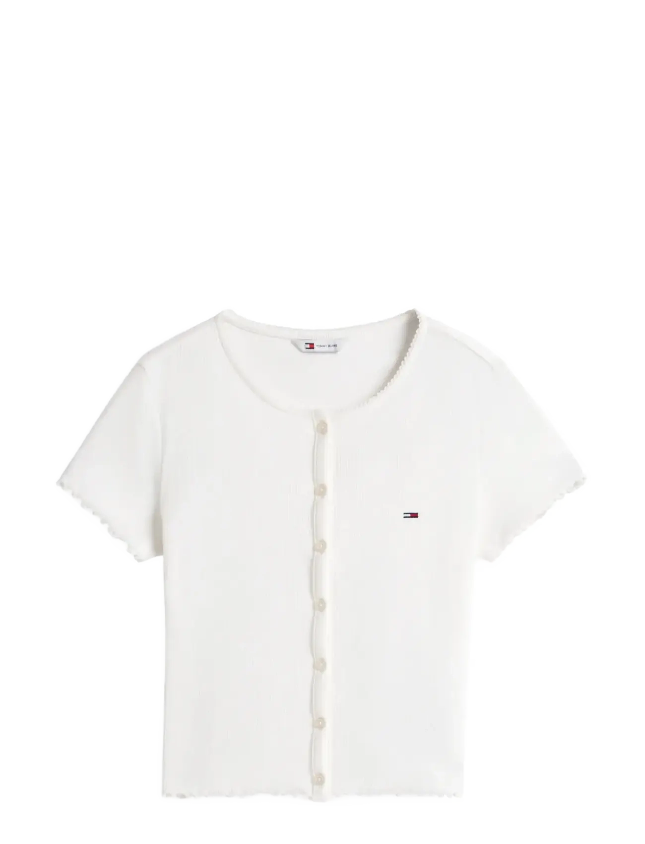 Tommy Jeans TJW SS RIB TOP IM - Kampagne - ECRU / white