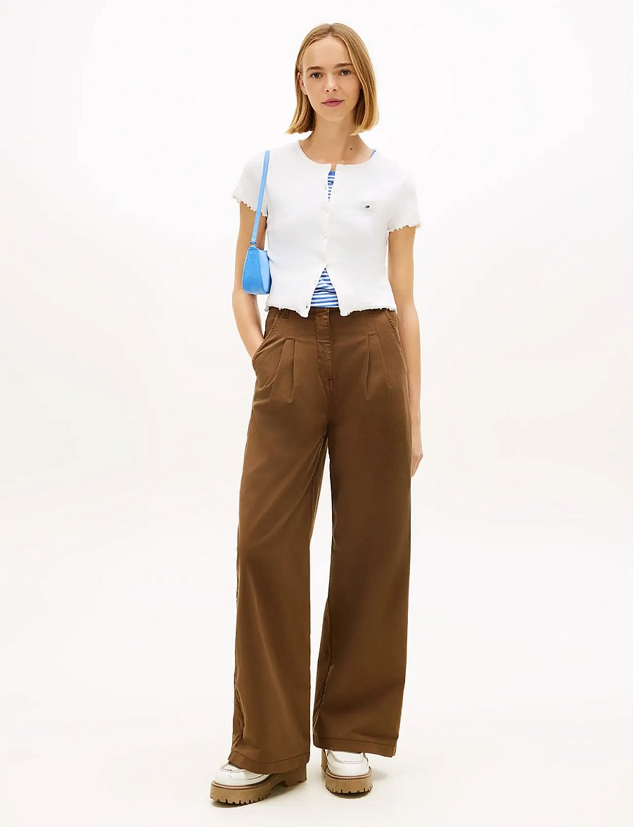 Tommy Jeans - TJW SS RIB TOP IM - crop tops - ecru - 3