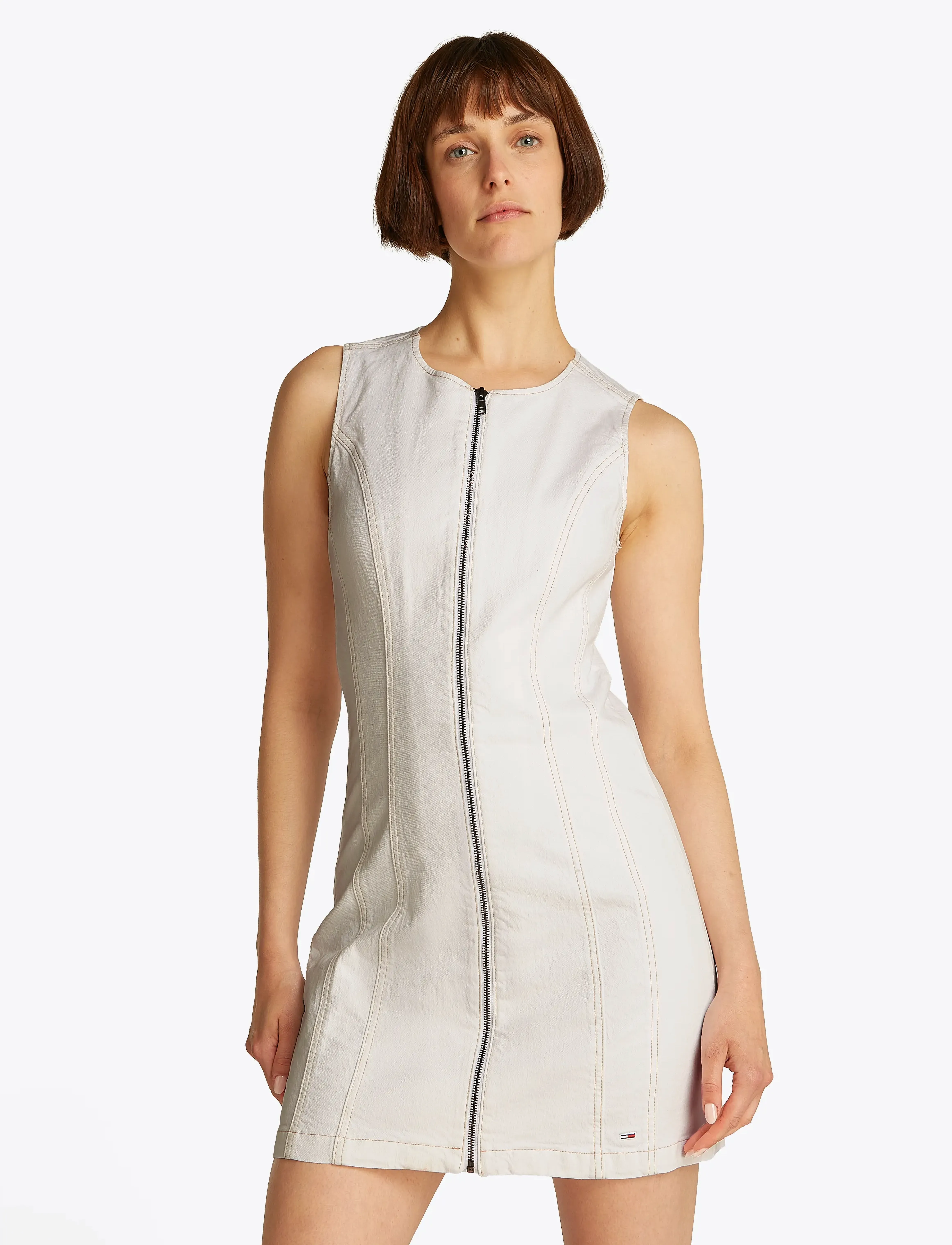 Tommy Jeans SLVLS SLIM DRESS BI6190 - Kjoler - DENIM WHITE / white