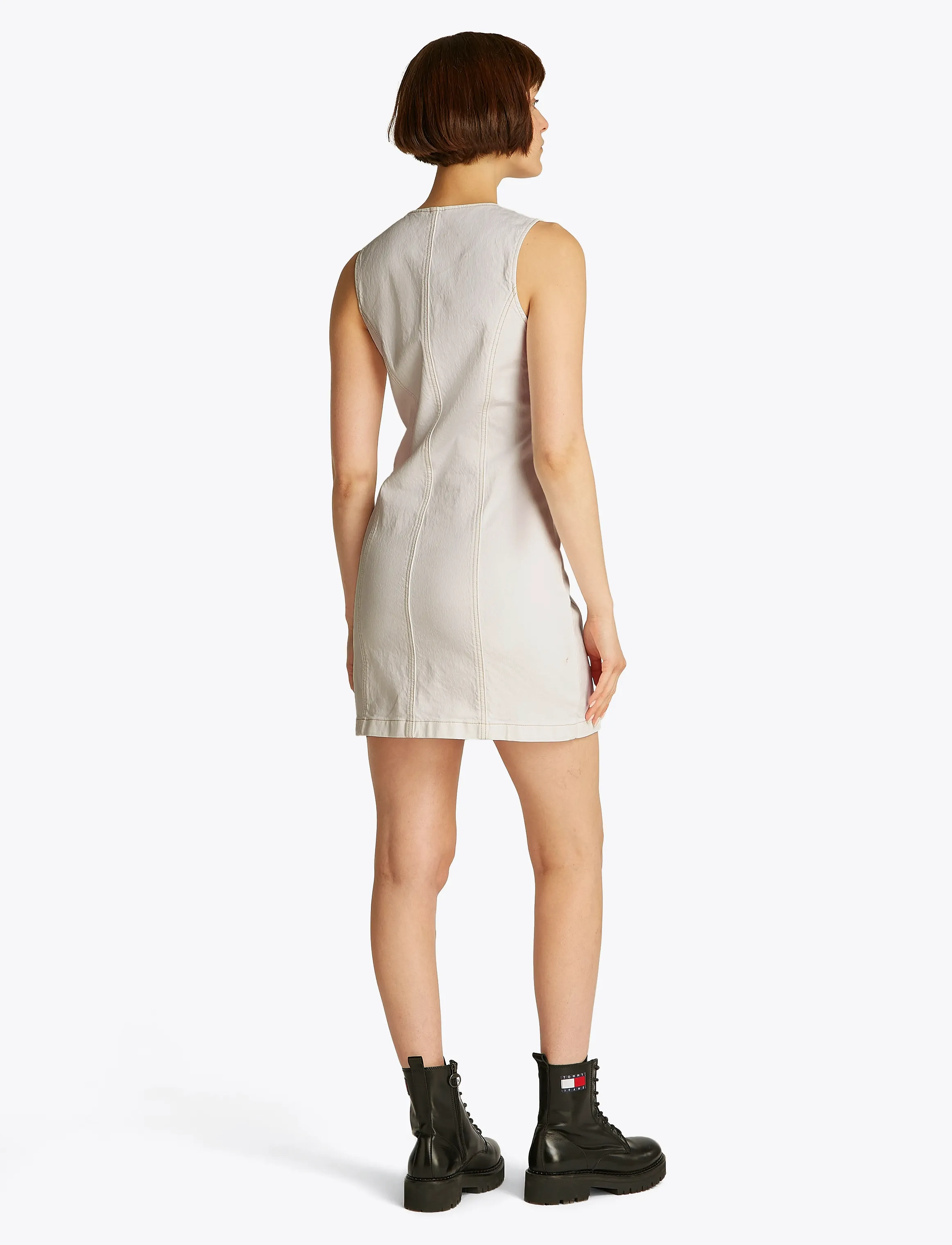 Tommy Jeans - SLVLS SLIM DRESS BI6190 - jeanskleider - denim white - 3