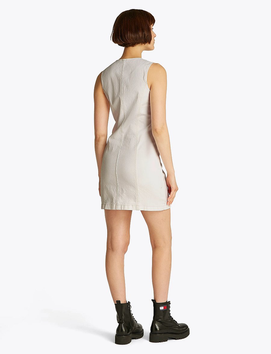 Tommy Jeans - SLVLS SLIM DRESS BI6190 - jeanskleider - denim white - 3