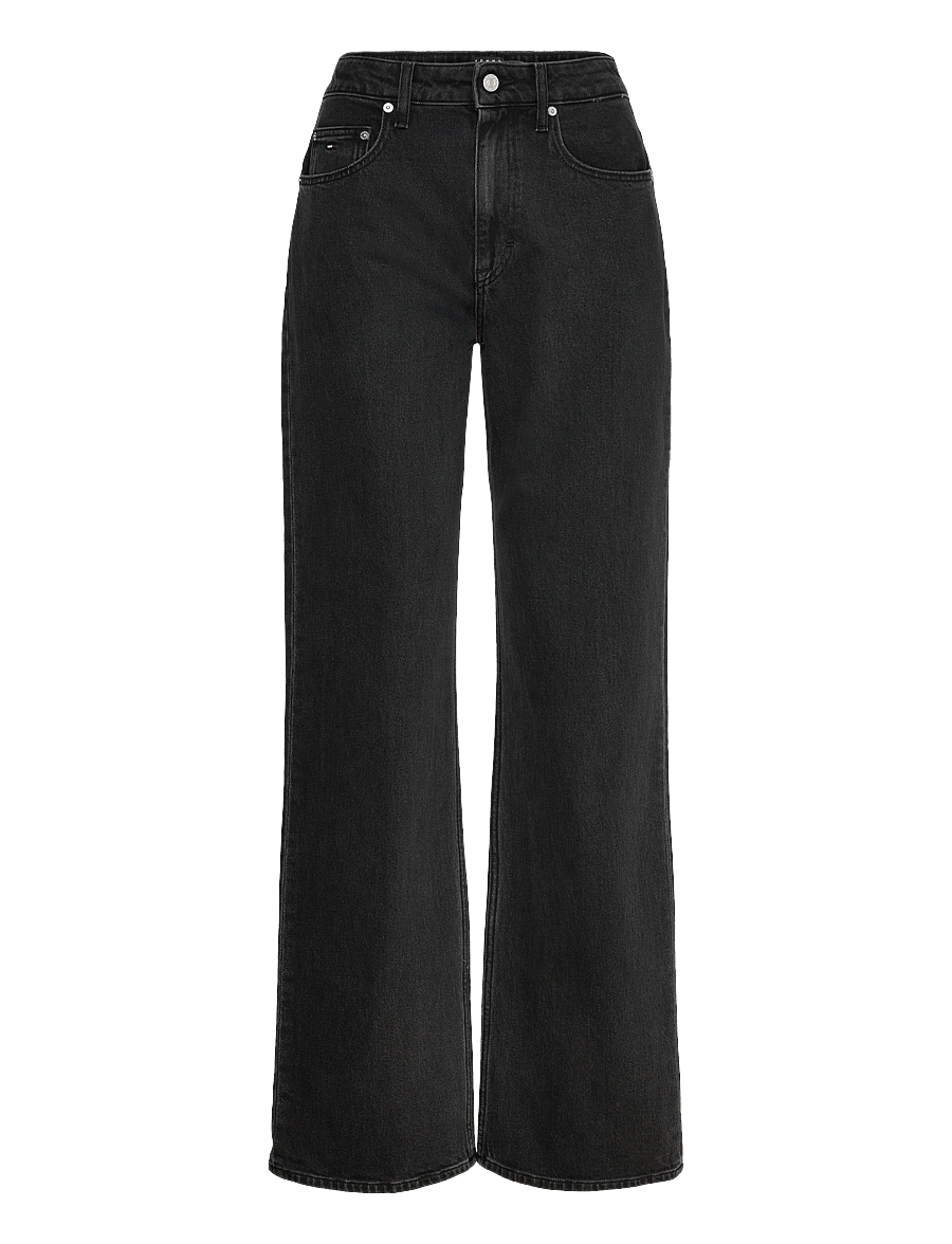 Tommy Jeans - MIA MR RLXD STR AI4181 - pantalons larges - denim black - 1