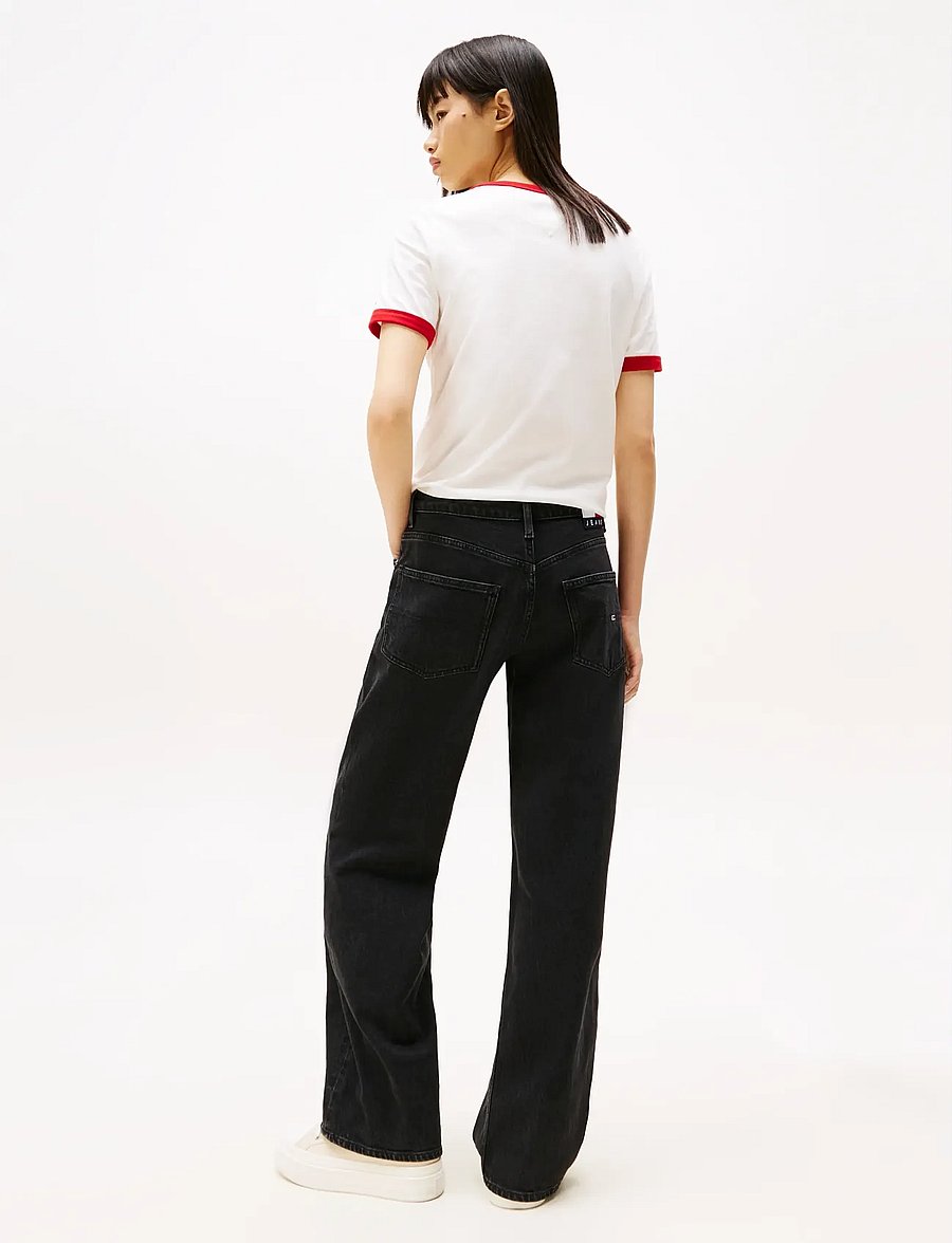 Tommy Jeans - MIA MR RLXD STR AI4181 - pantalons larges - denim black - 3