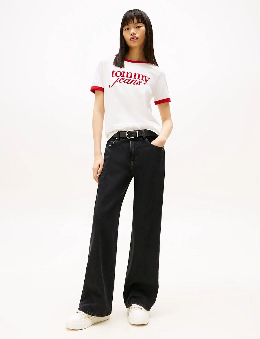Tommy Jeans - MIA MR RLXD STR AI4181 - pantalons larges - denim black - 4