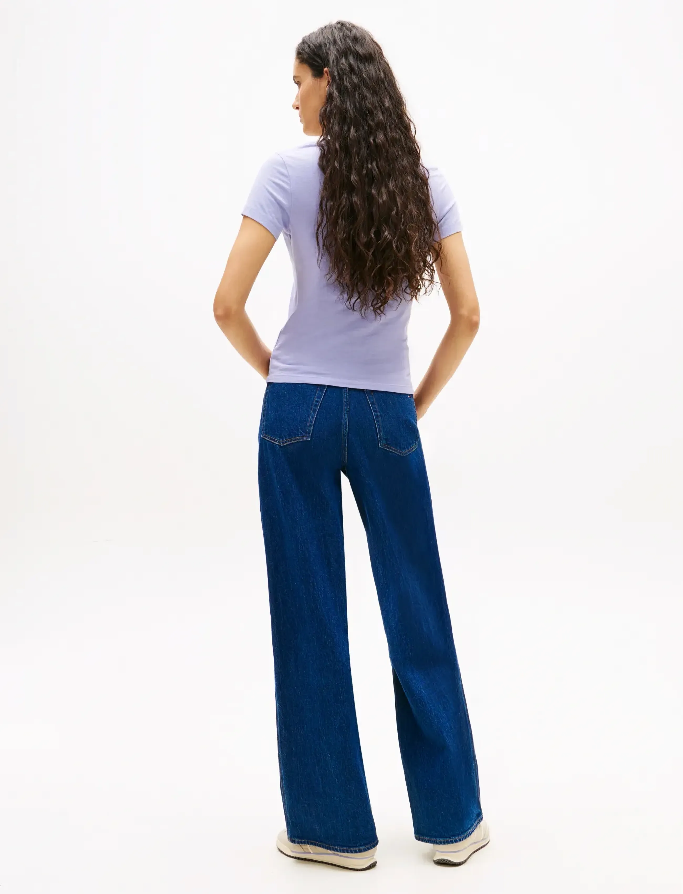 Tommy Jeans - TJW SLIM V-NECK TEE - t-särgid - periwinkle dusk - 3