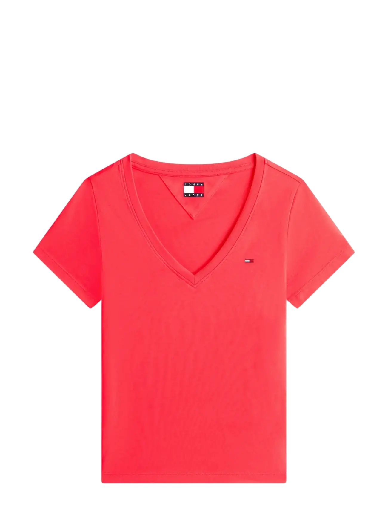 Tommy Jeans TJW SLIM V-NECK TEE - Kampagne - RED ALERT / red