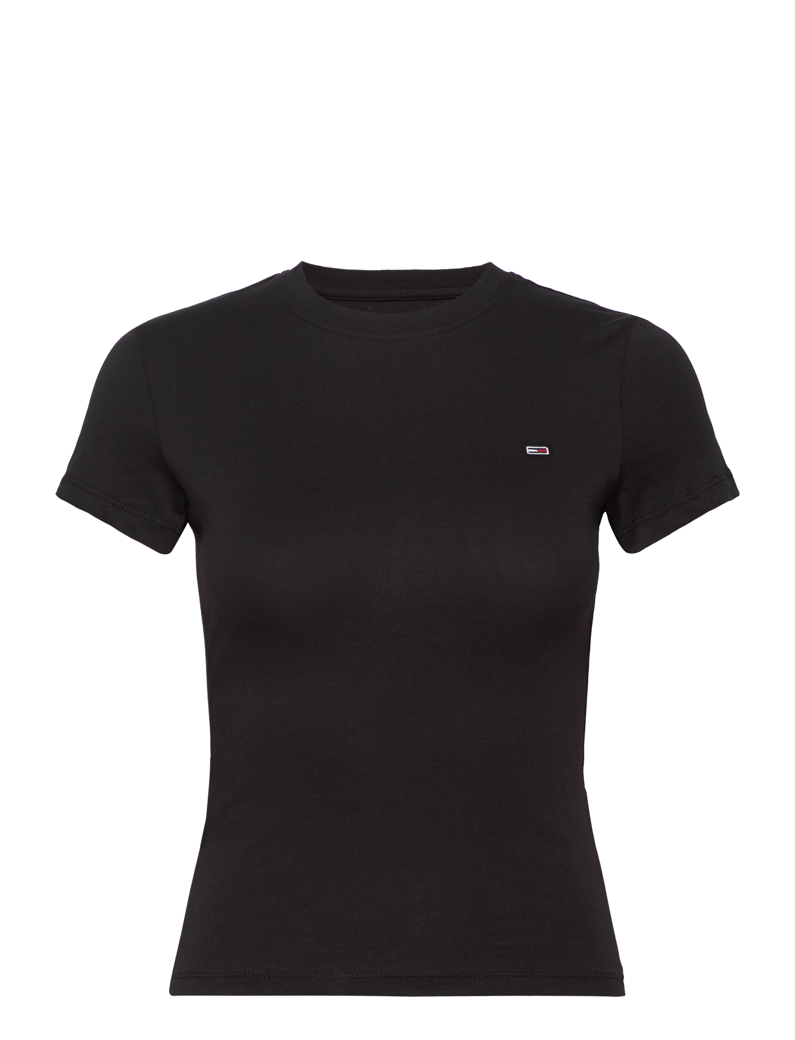 Tommy Jeans - TJW SLIM C-NECK TEE - t-shirts - black - 1