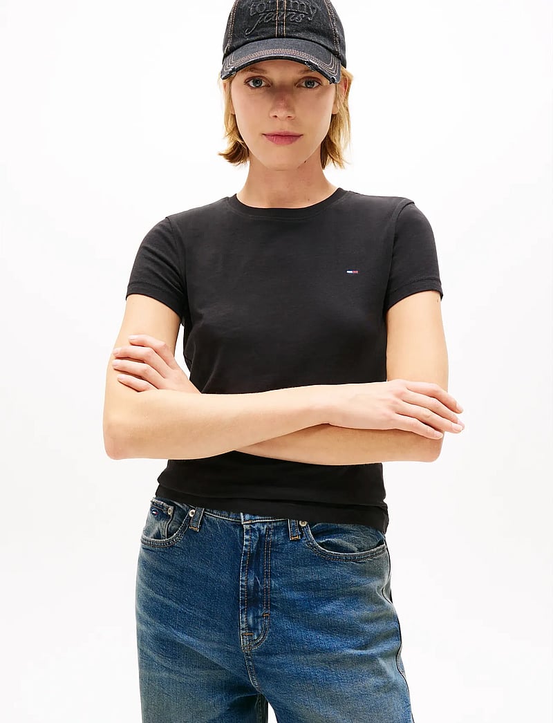 Tommy Jeans - TJW SLIM C-NECK TEE - t-särgid - black - 0