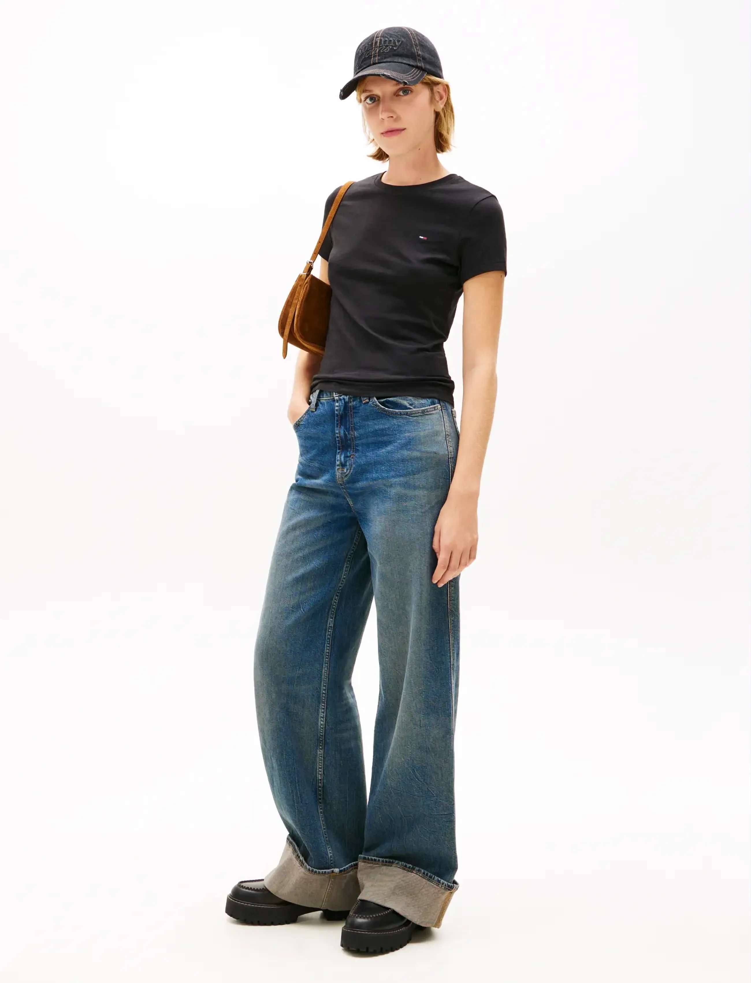 Tommy Jeans - TJW SLIM C-NECK TEE - t-shirts - black - 4