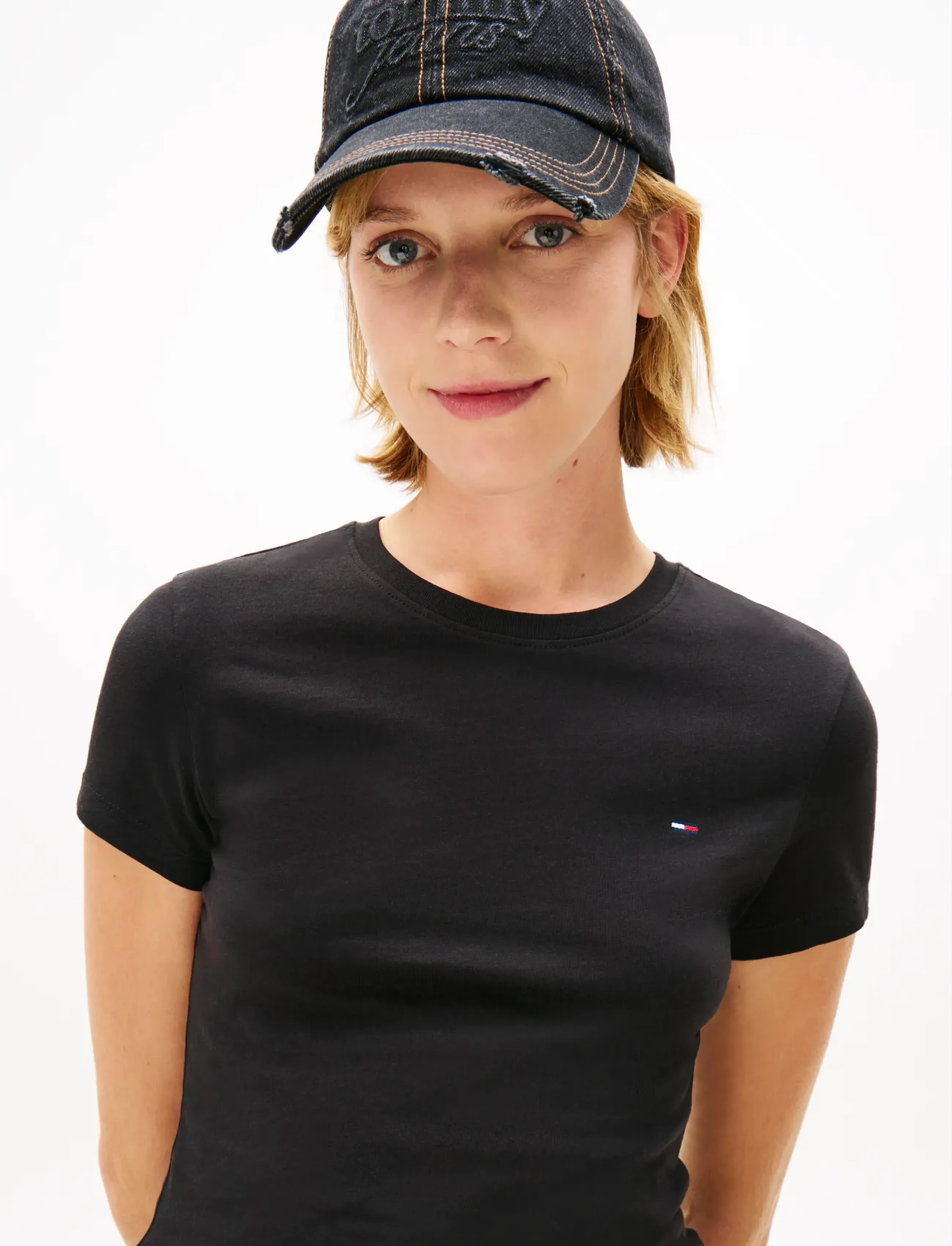 Tommy Jeans - TJW SLIM C-NECK TEE - t-shirts - black - 5