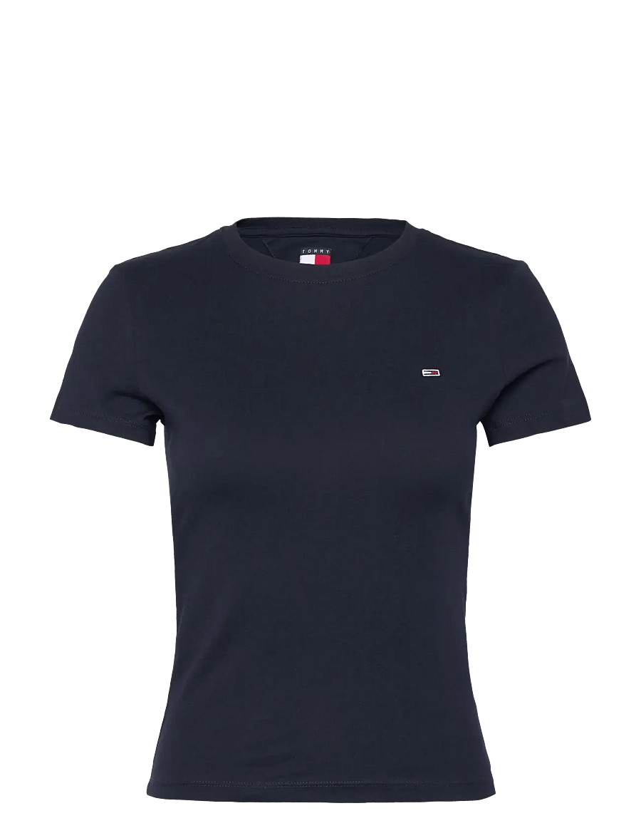 Tommy Jeans - TJW SLIM C-NECK TEE - t-shirts - dark night navy - 1