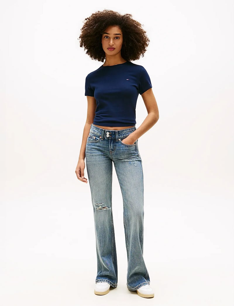 Tommy Jeans - TJW SLIM C-NECK TEE - t-shirts - dark night navy - 4