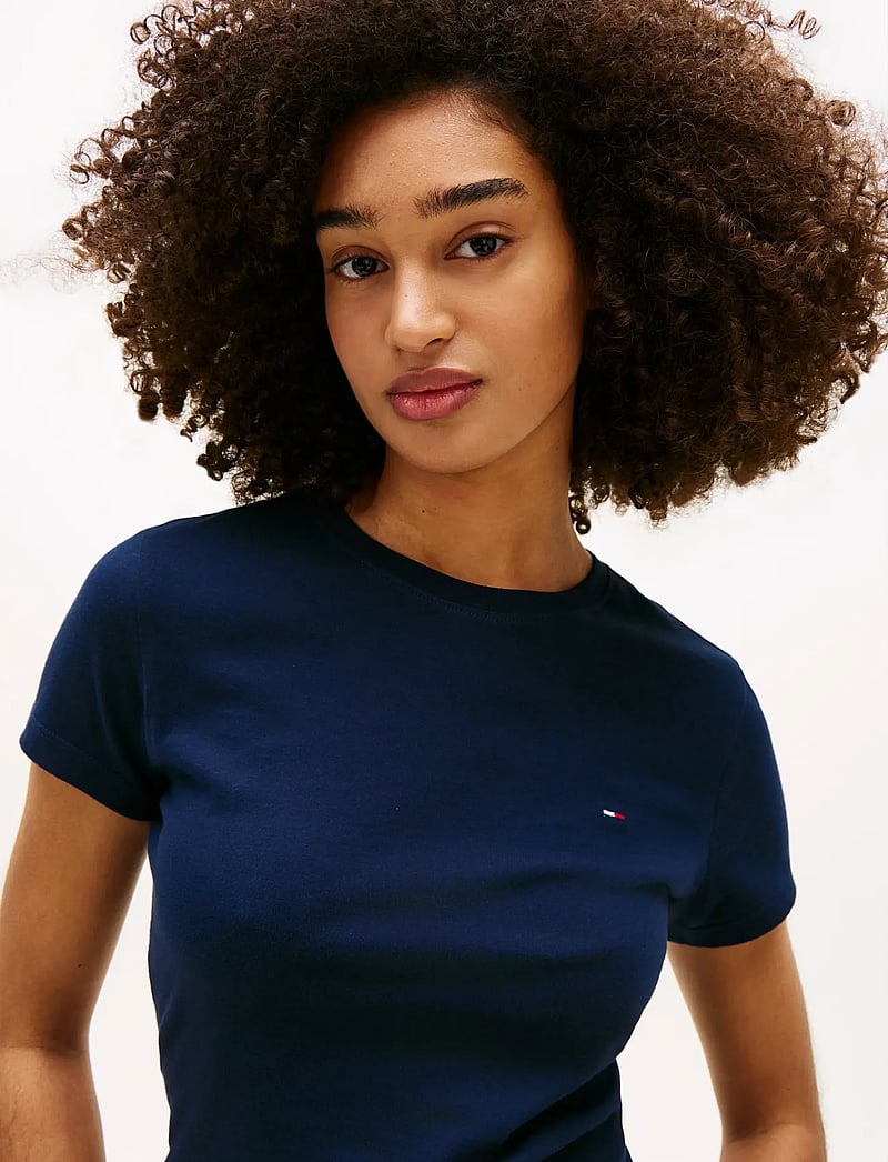 Tommy Jeans - TJW SLIM C-NECK TEE - t-shirts - dark night navy - 5