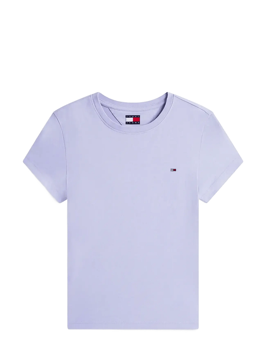 Tommy Jeans - TJW SLIM C-NECK TEE - t-shirts - periwinkle dusk - 1