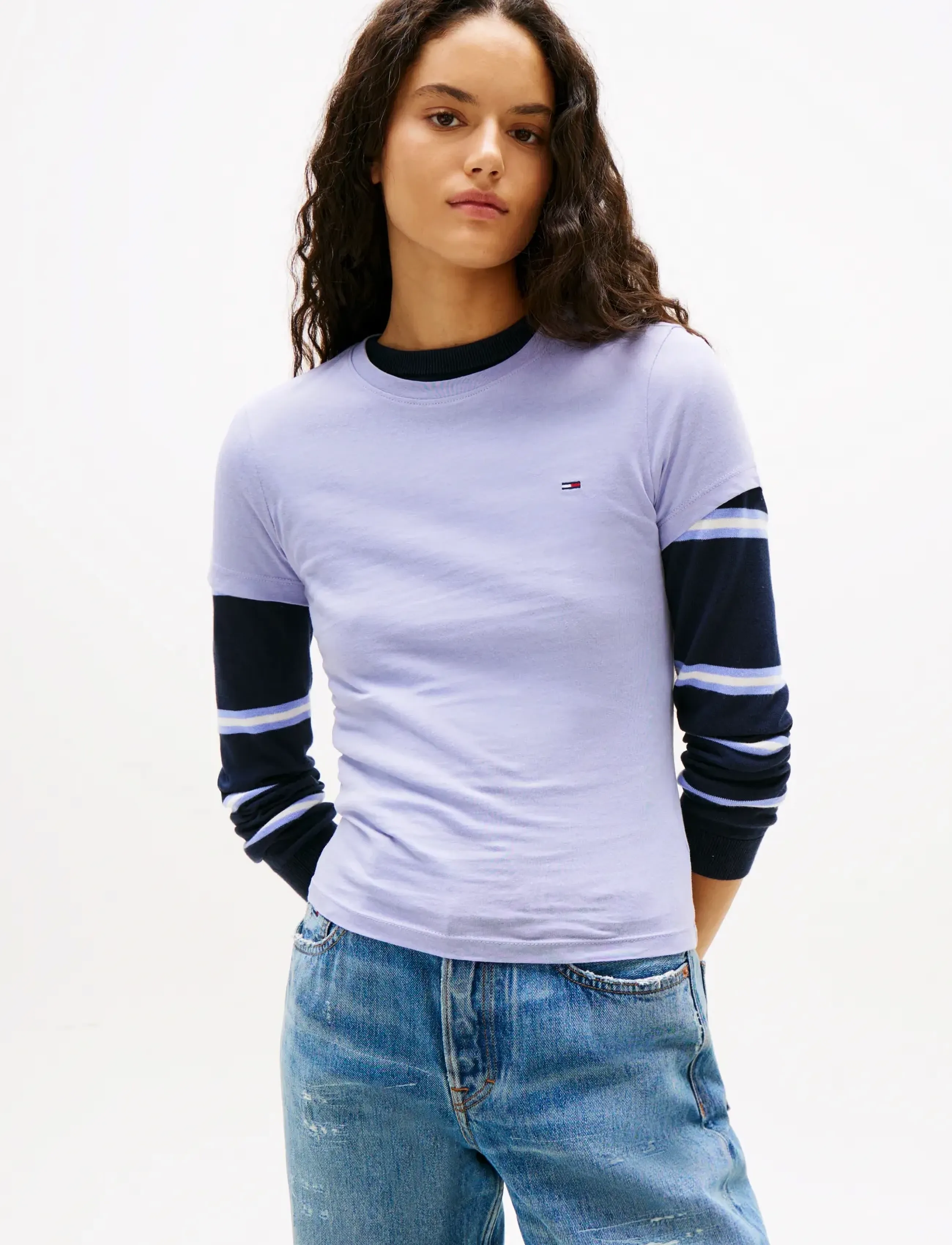 Tommy Jeans TJW SLIM C-NECK TEE - T-shirts - PERIWINKLE DUSK / purple