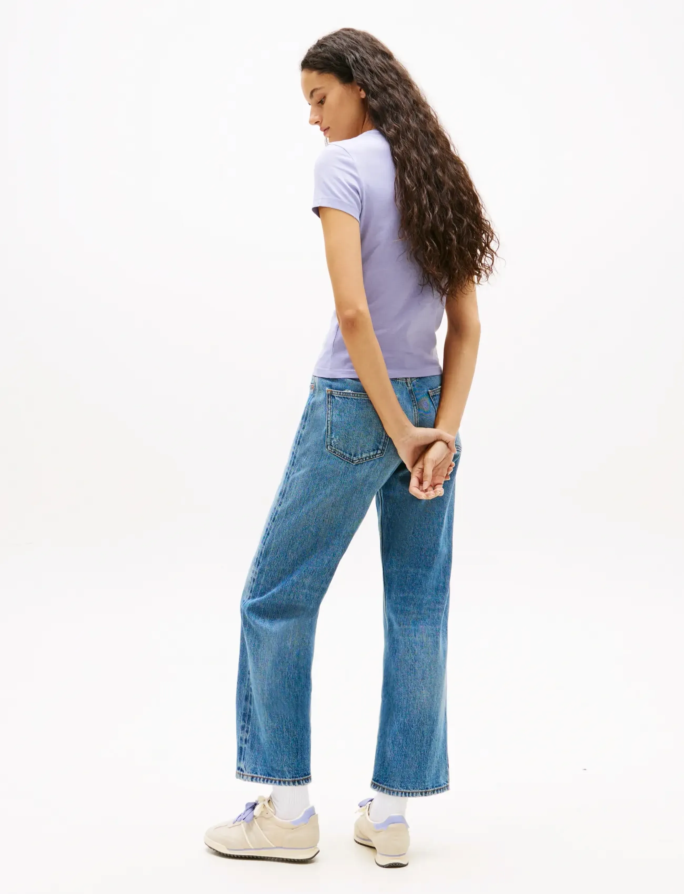Tommy Jeans - TJW SLIM C-NECK TEE - t-krekli - periwinkle dusk - 3
