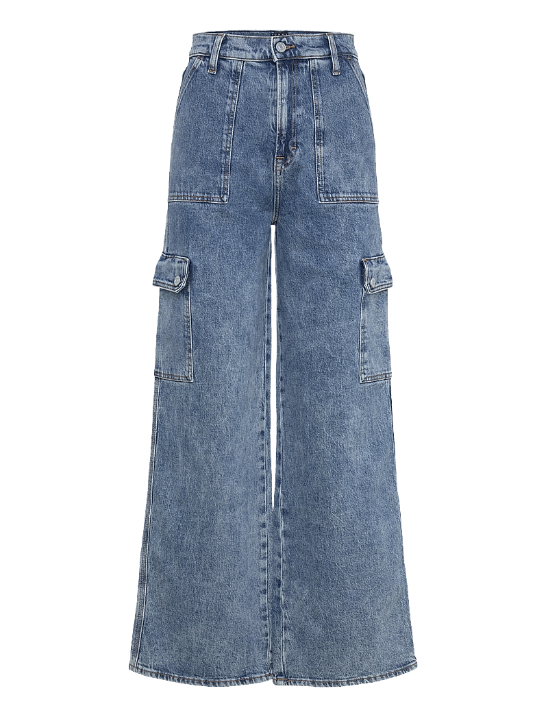 Tommy Jeans - CLAIRE HR WD CARGO AI4136 - vida jeans - denim mid light blue - 1