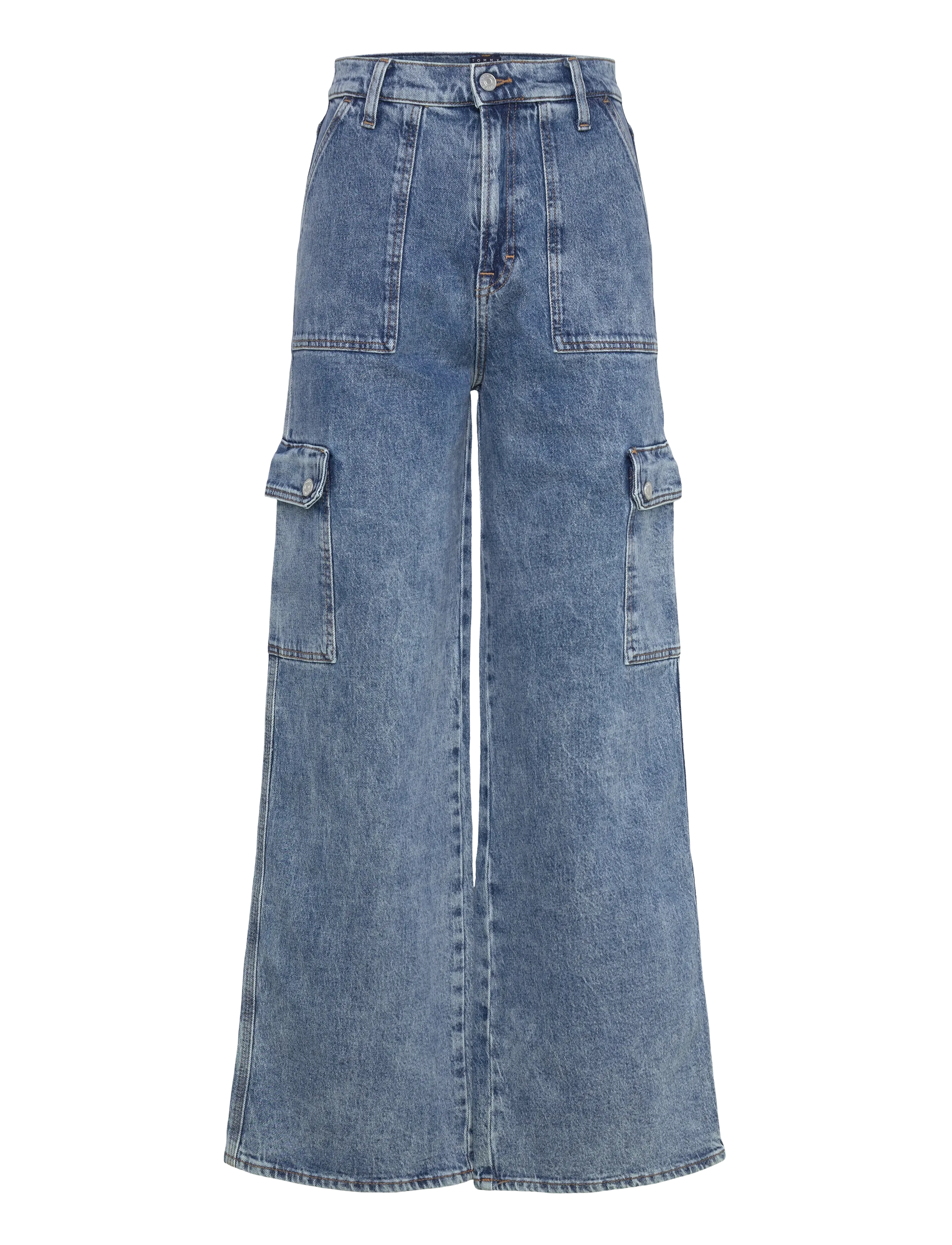 Tommy Jeans CLAIRE HR WD CARGO AI4136 - Farkut - DENIM MID LIGHT BLUE / blue