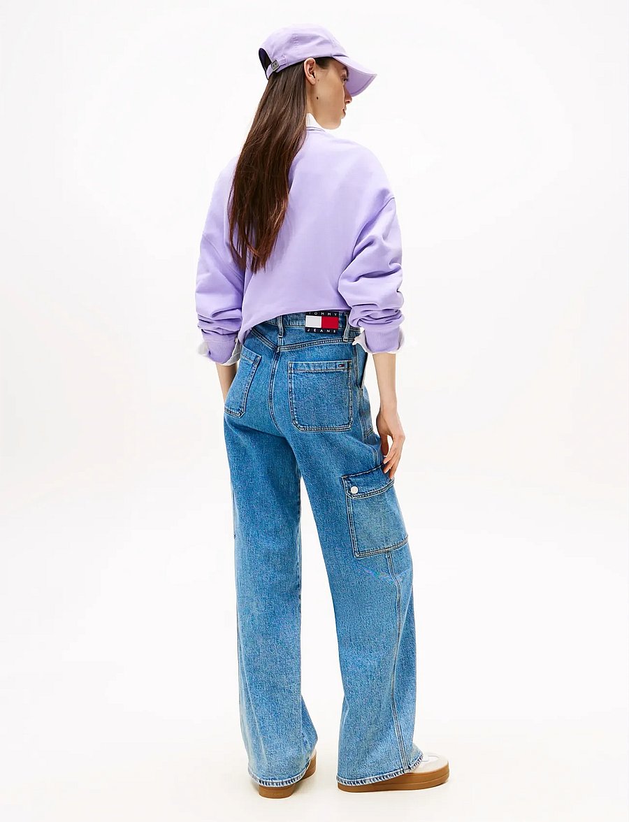 Tommy Jeans - CLAIRE HR WD CARGO AI4136 - laiad teksad - denim mid light blue - 3