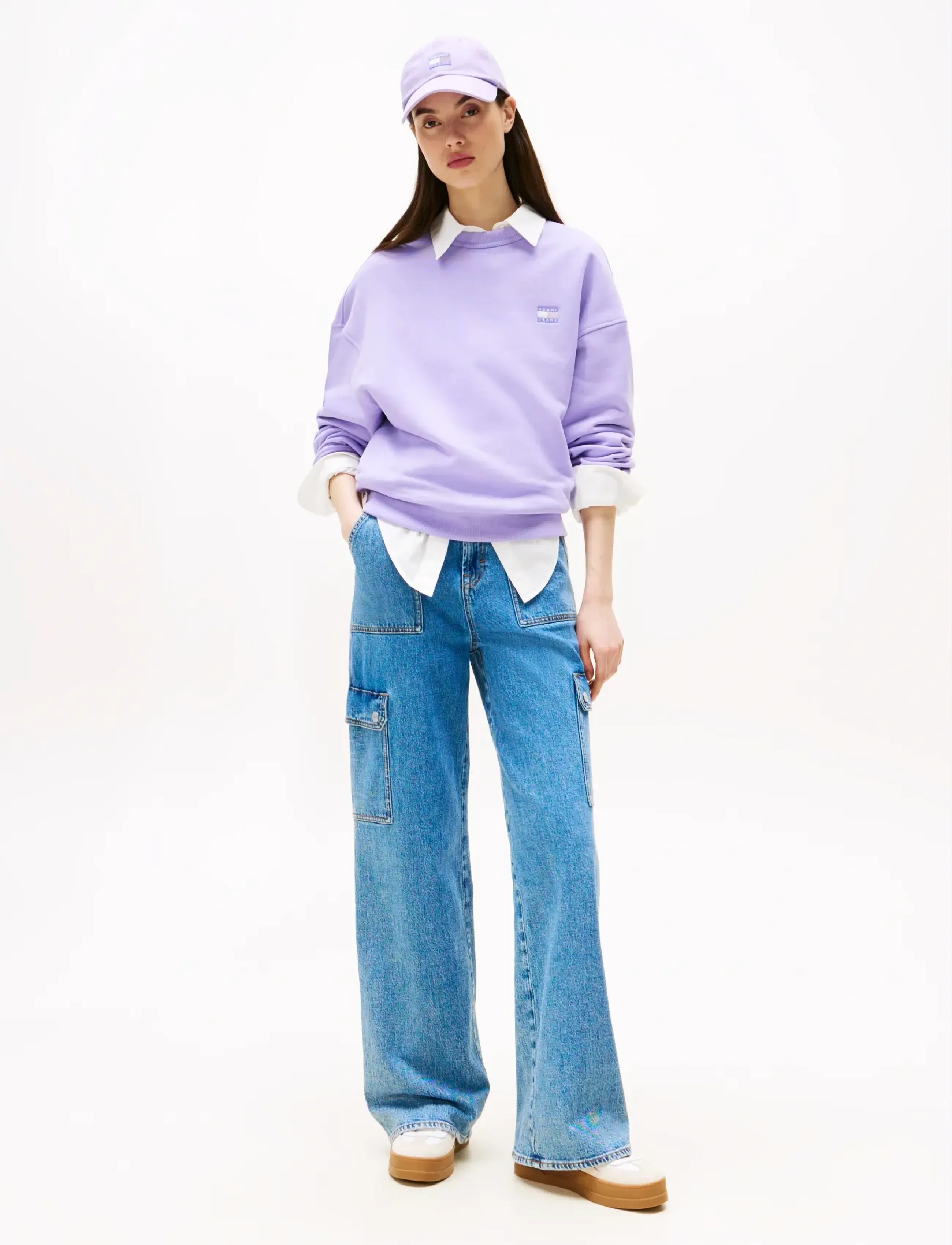 Tommy Jeans - CLAIRE HR WD CARGO AI4136 - vida jeans - denim mid light blue - 4