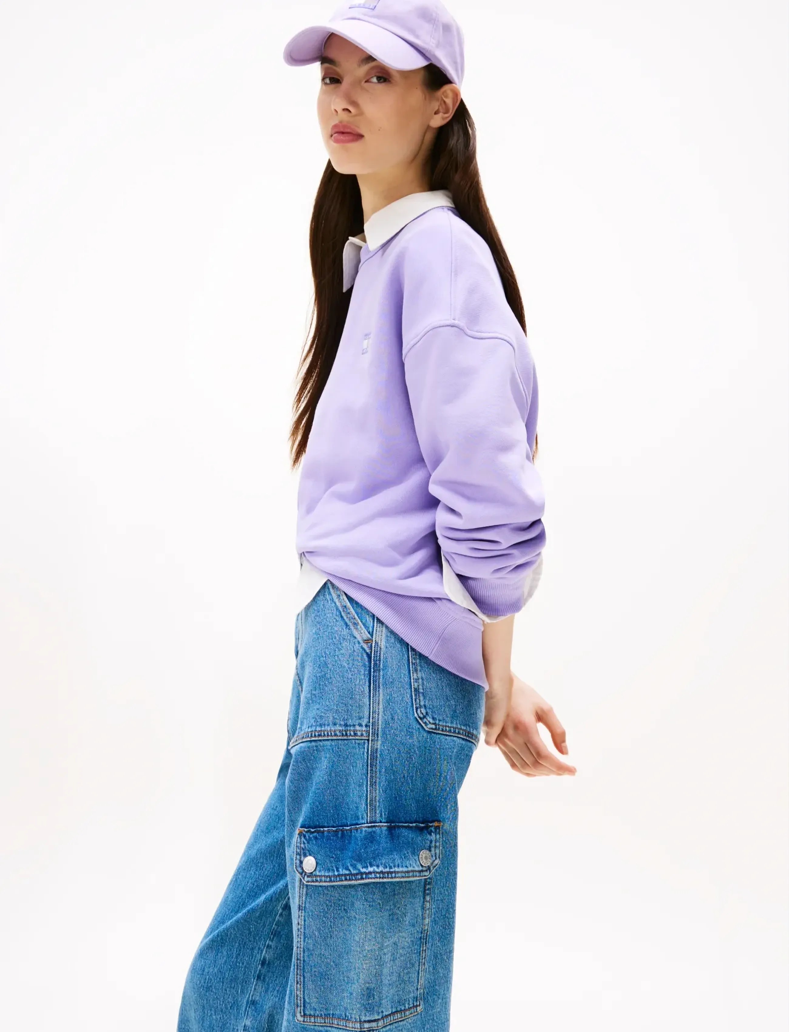 Tommy Jeans - CLAIRE HR WD CARGO AI4136 - laiad teksad - denim mid light blue - 5