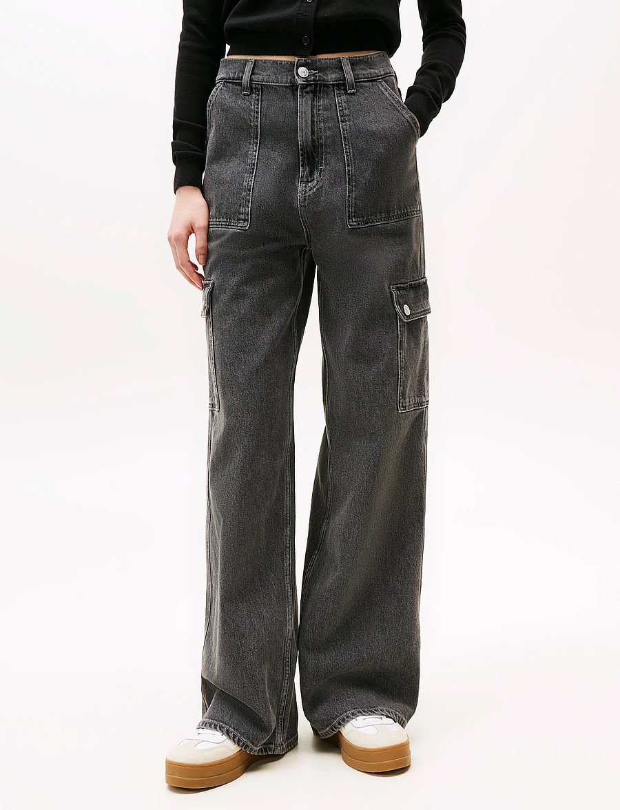 Tommy Jeans - CLAIRE HR WD CARGO CI4171 - cargo-hosen - denim grey - 0