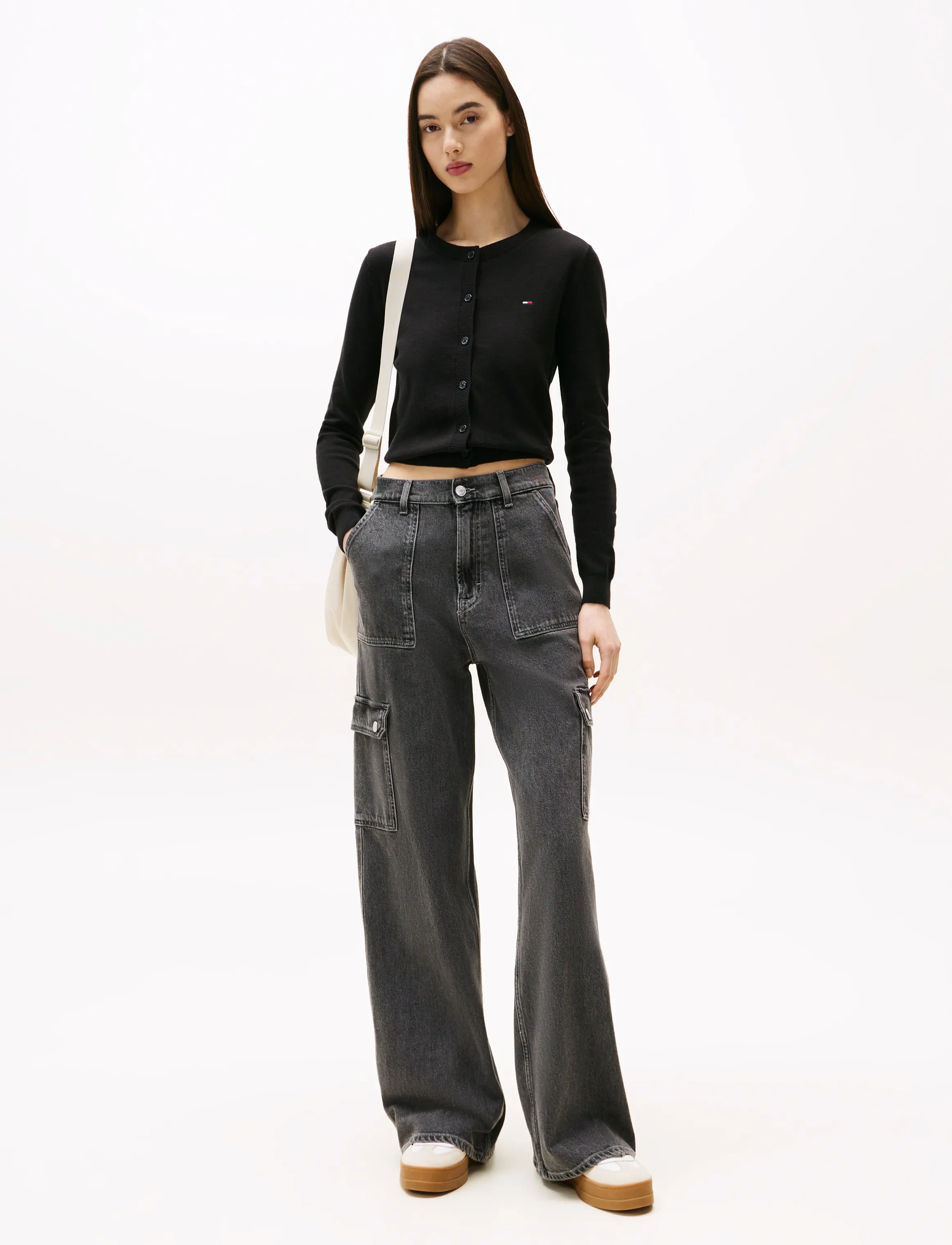 Tommy Jeans - CLAIRE HR WD CARGO CI4171 - cargo-hosen - denim grey - 4