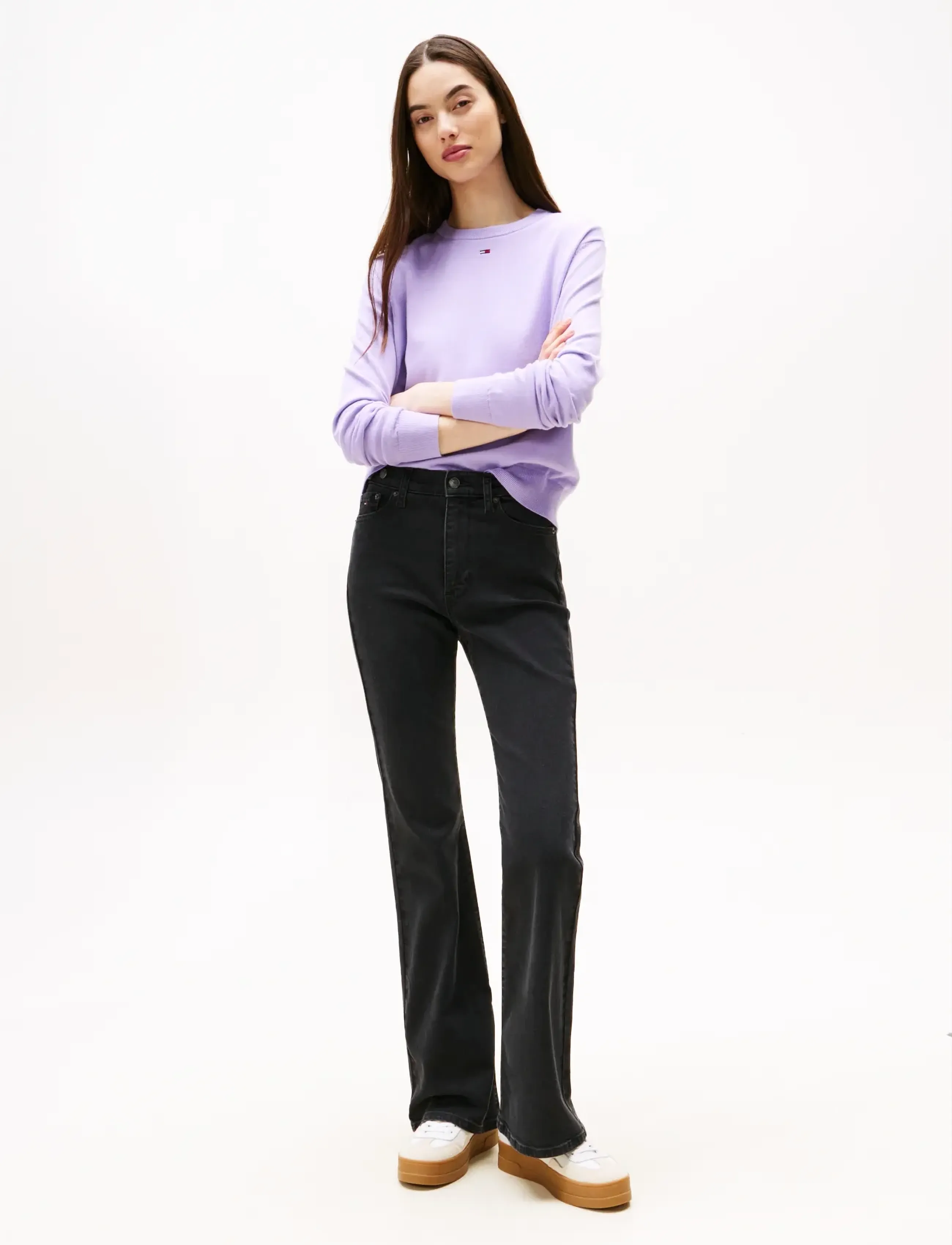 Tommy Jeans - SYLVIA HGH FLR TAB CI4282 - utsvängda jeans - denim washed black black - 4
