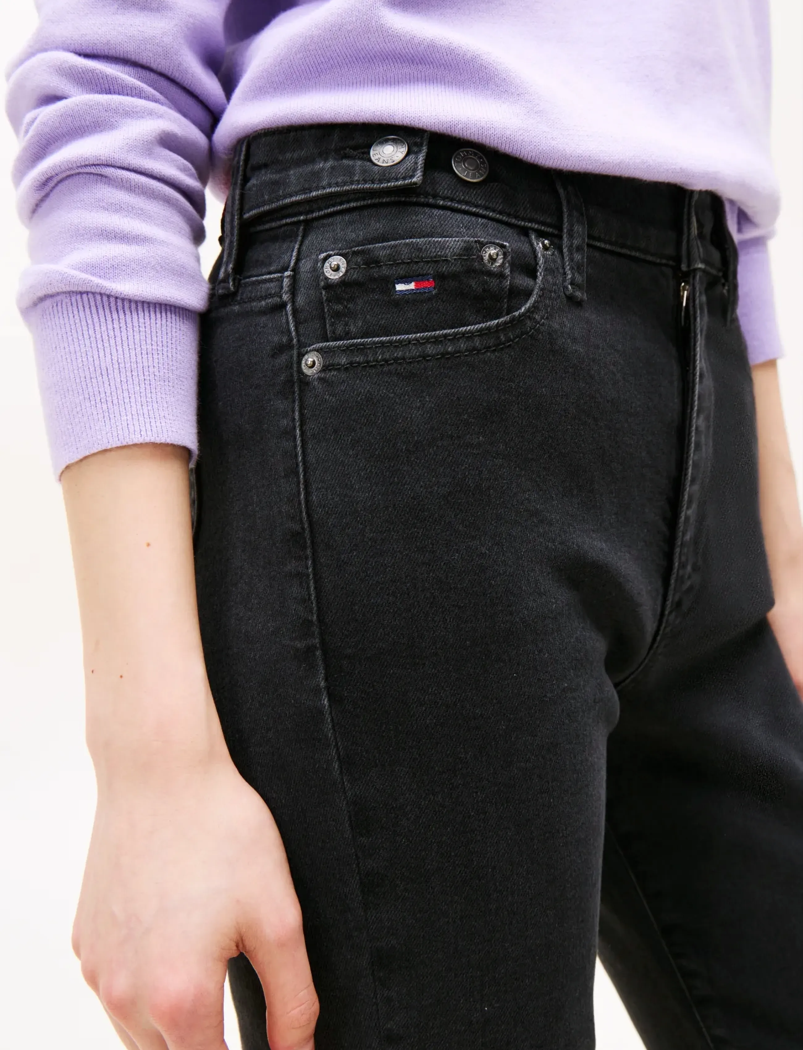 Tommy Jeans - SYLVIA HGH FLR TAB CI4282 - utsvängda jeans - denim washed black black - 5