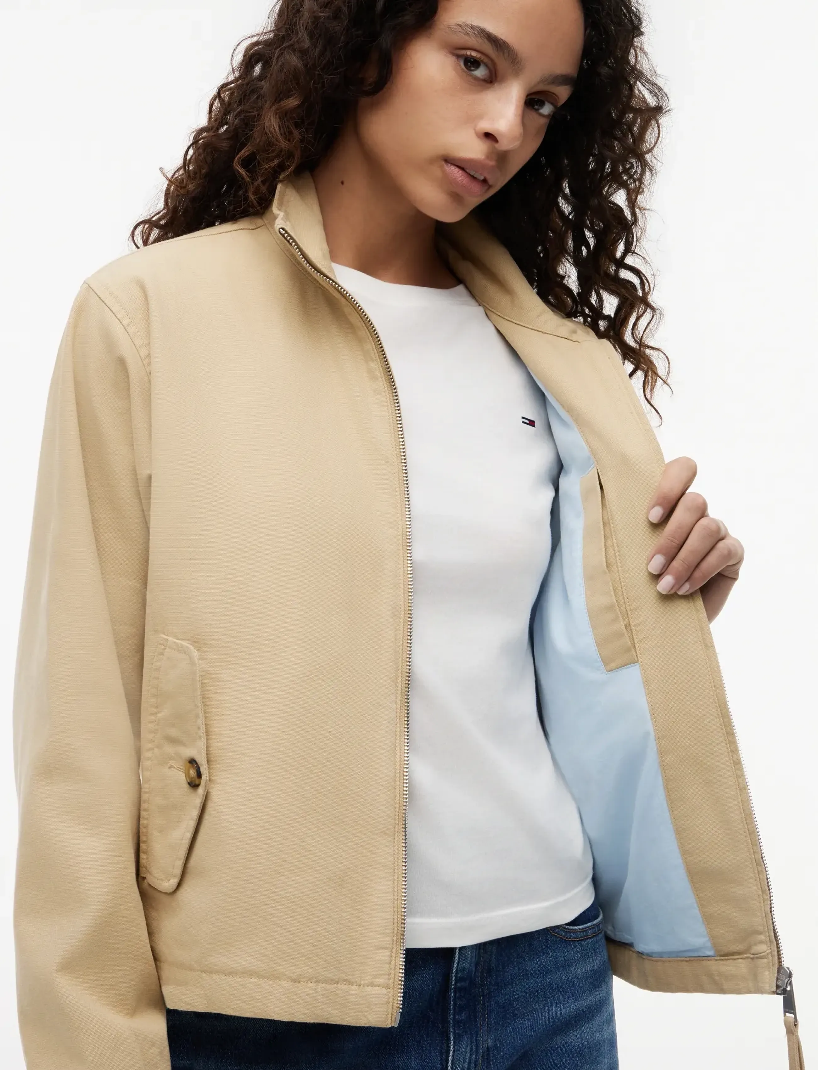 Tommy Jeans - TJW REG ZIP COTTON JACKET EXT - lentejassen - gentle gold - 5
