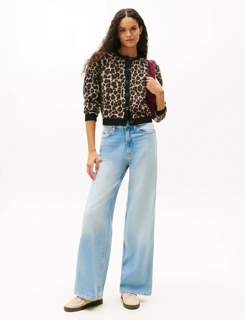 Tommy Jeans - CLAIRE HR WD BI0112 CO - hosen mit weitem bein - denim light - 0