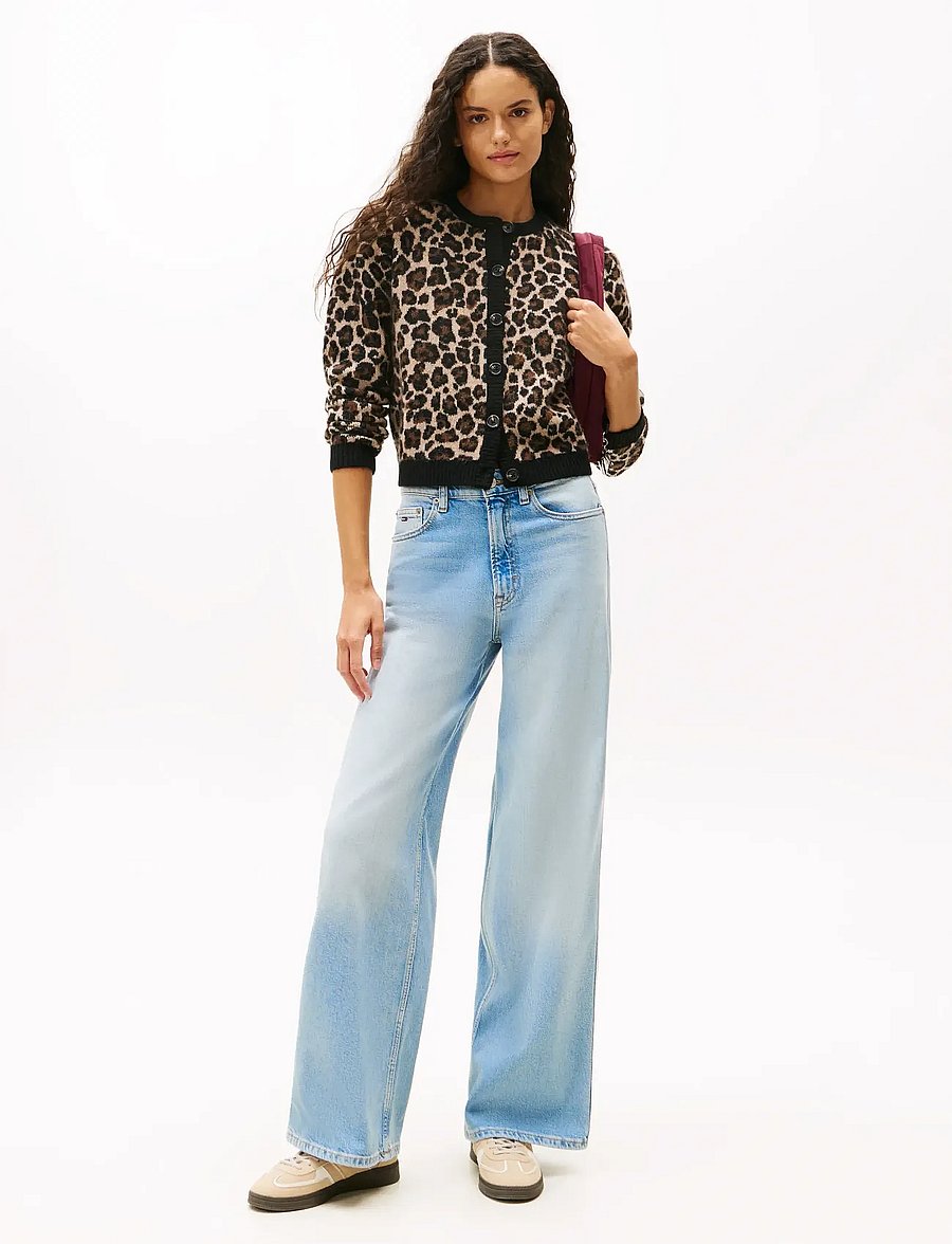 Tommy Jeans - CLAIRE HR WD BI0112 CO - hosen mit weitem bein - denim light - 0