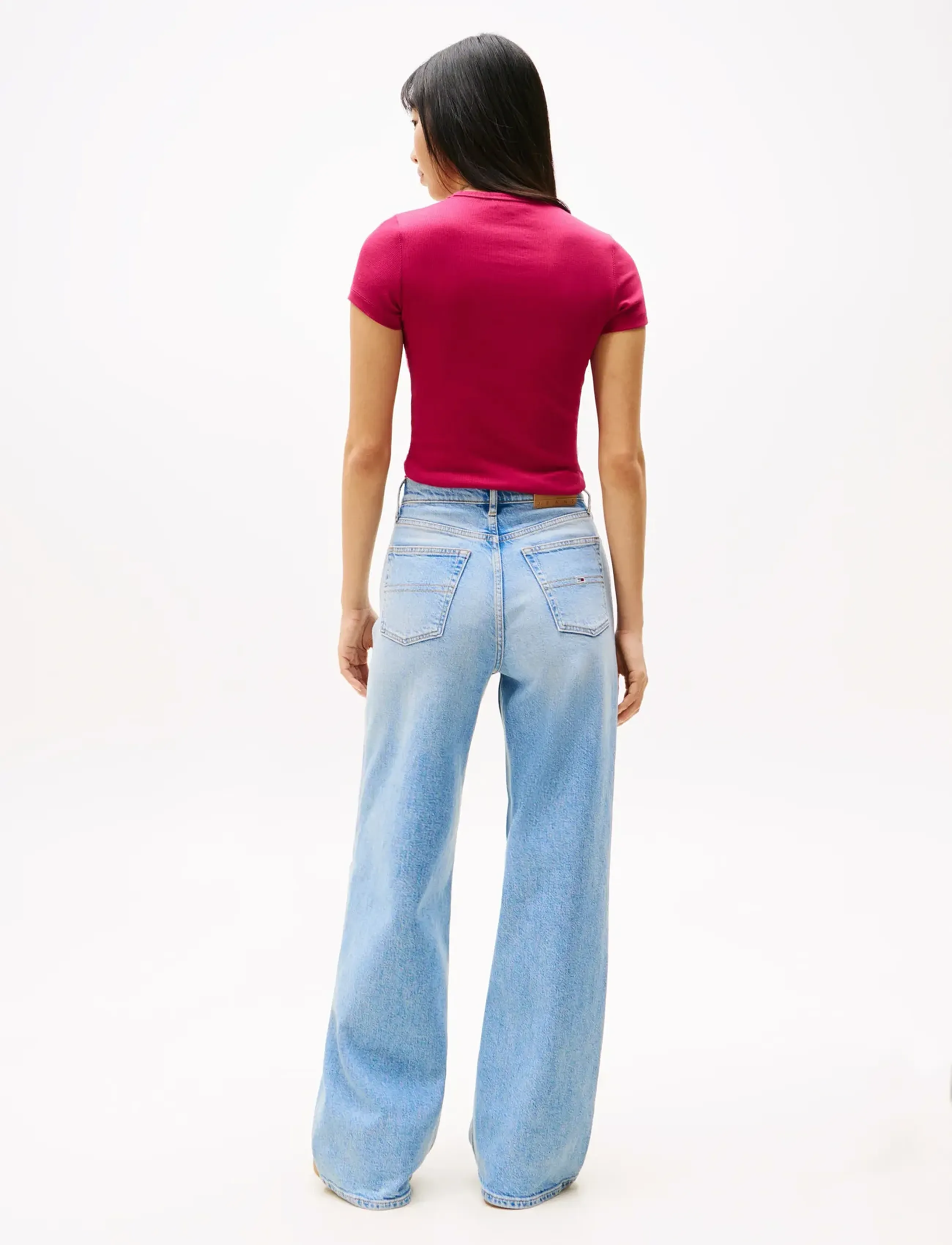 Tommy Jeans - CLAIRE HR WD BI0112 CO - hosen mit weitem bein - denim light - 3